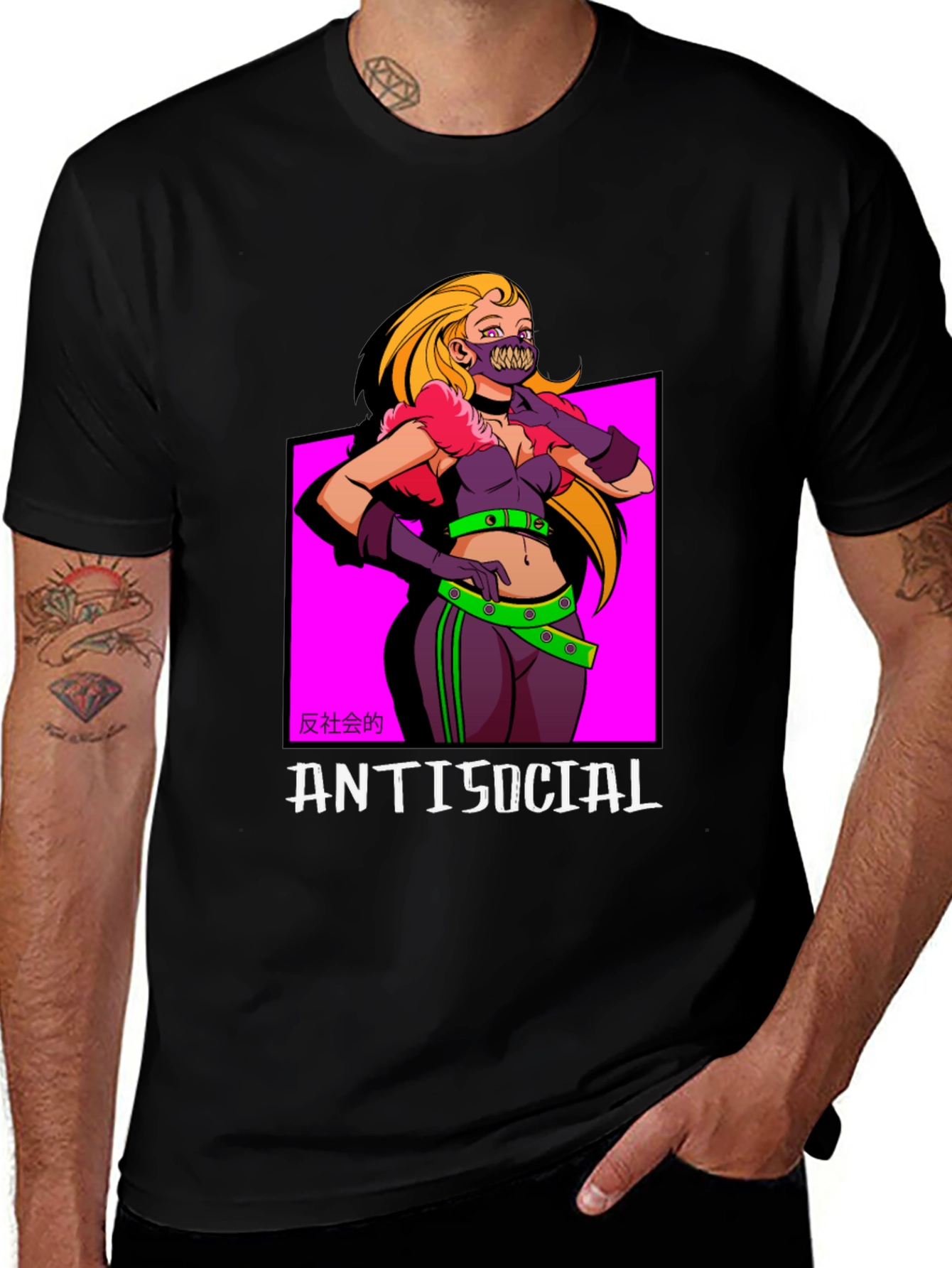 Antisocial T-Shirt: Anime Girl Graphic Tee