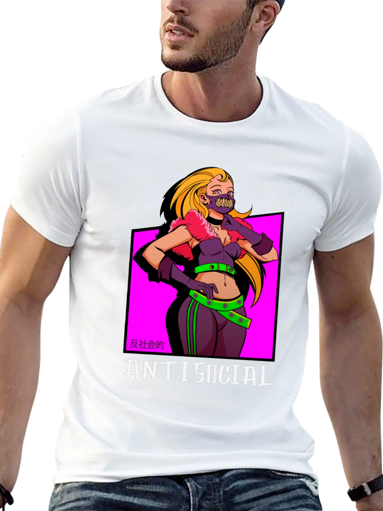 Antisocial T-Shirt: Anime Girl Graphic Tee