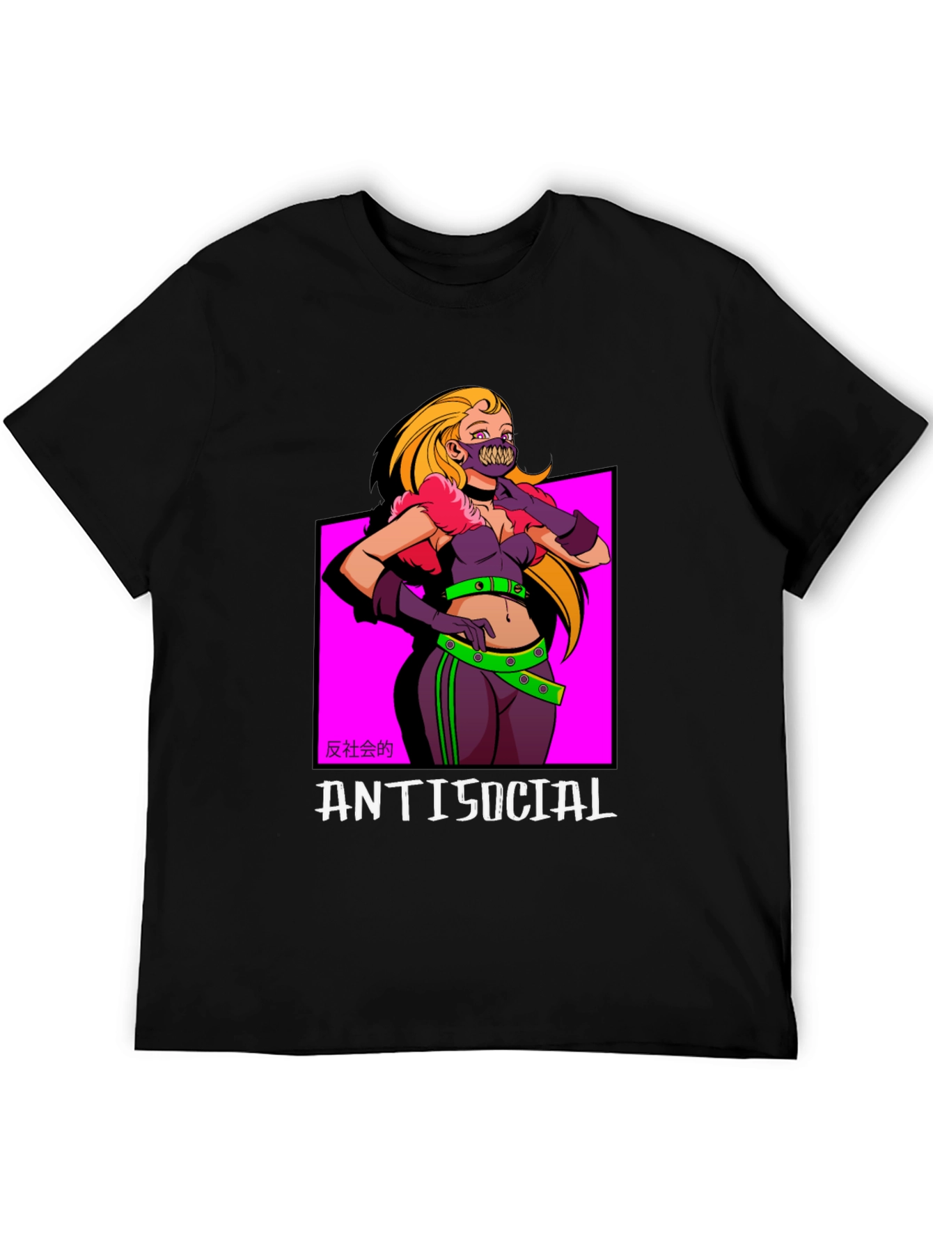 Antisocial T-Shirt: Anime Girl Graphic Tee