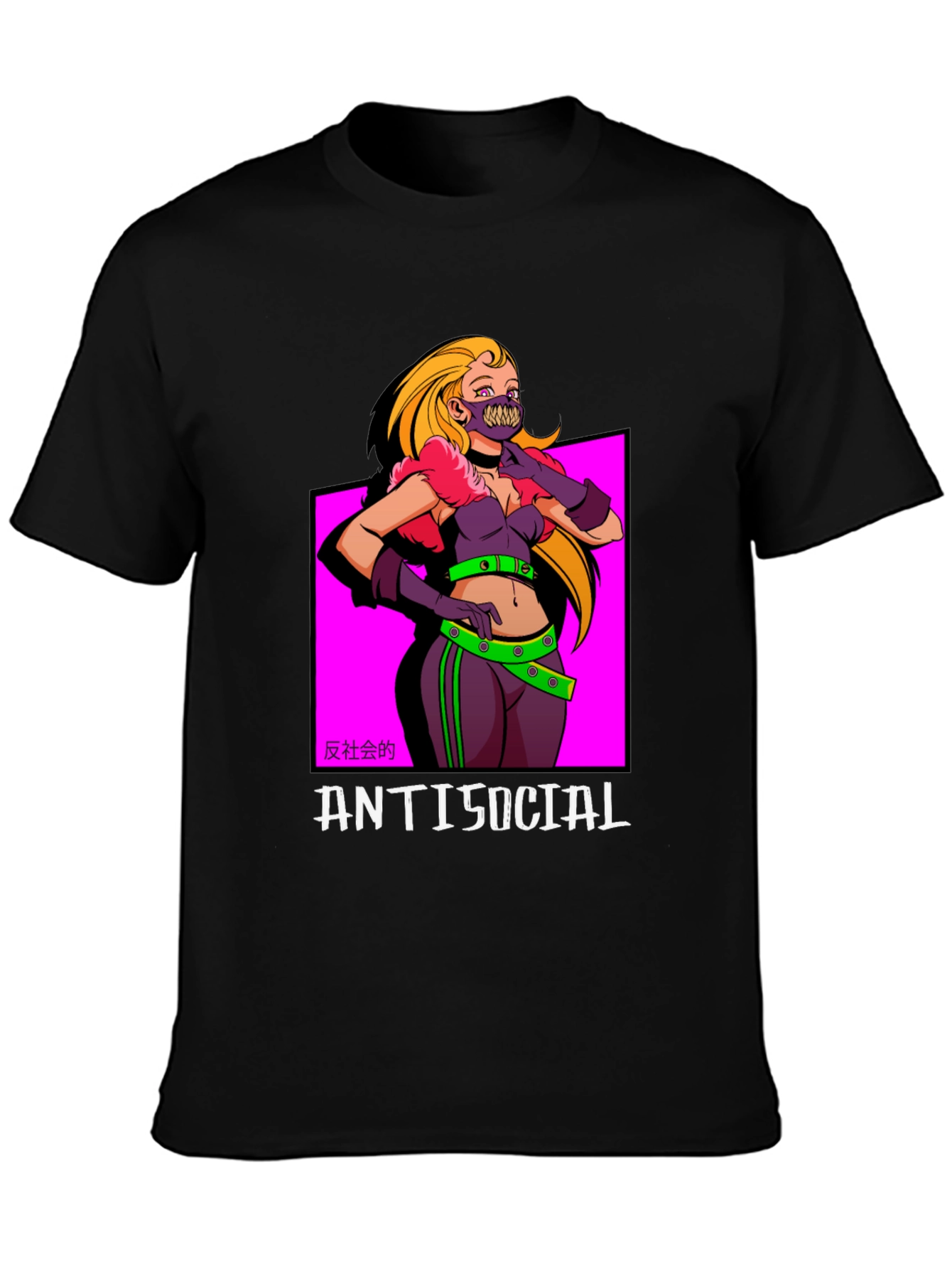 Antisocial T-Shirt: Anime Girl Graphic Tee