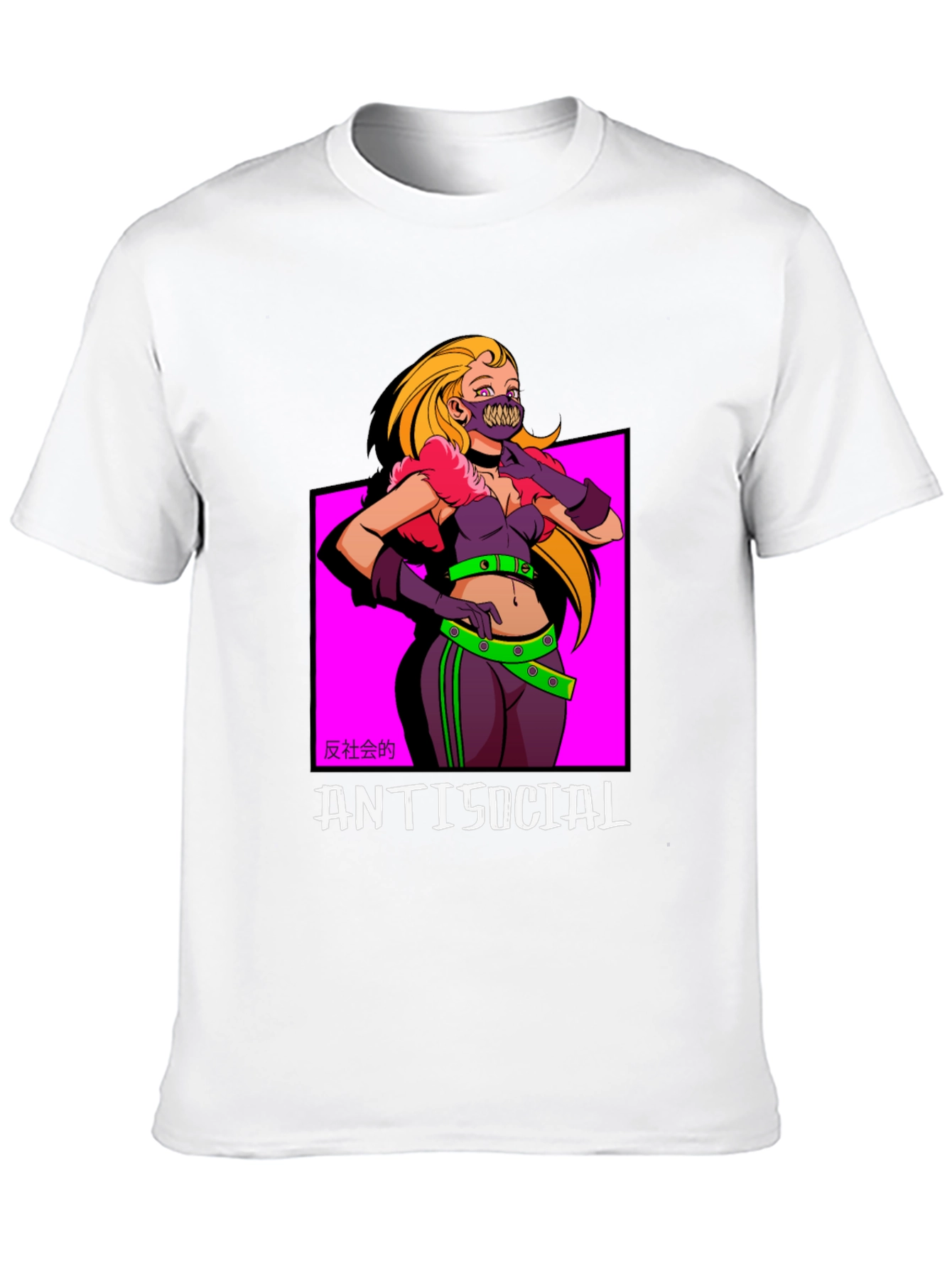 Antisocial T-Shirt: Anime Girl Graphic Tee