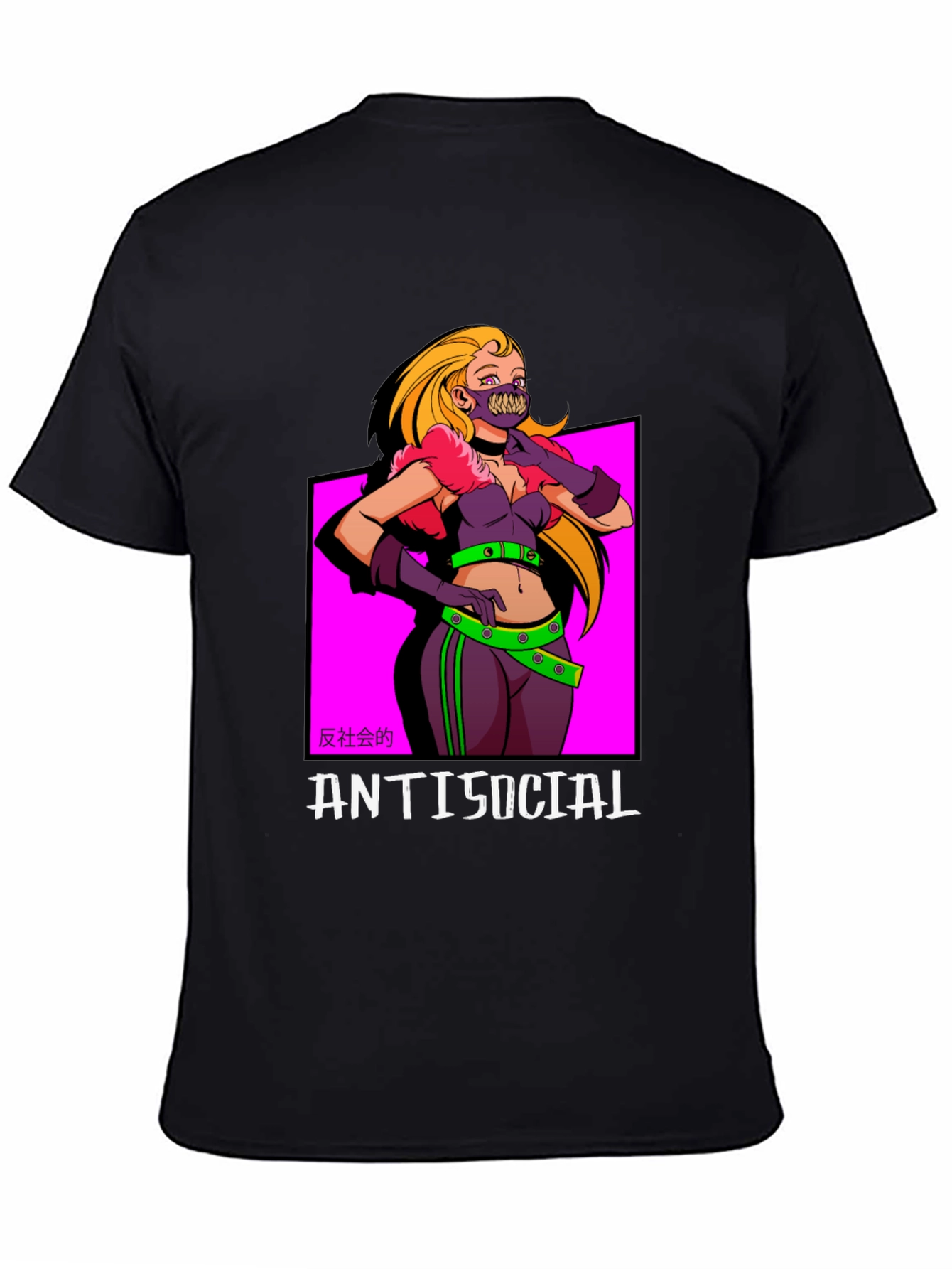 Antisocial T-Shirt: Anime Girl Graphic Tee