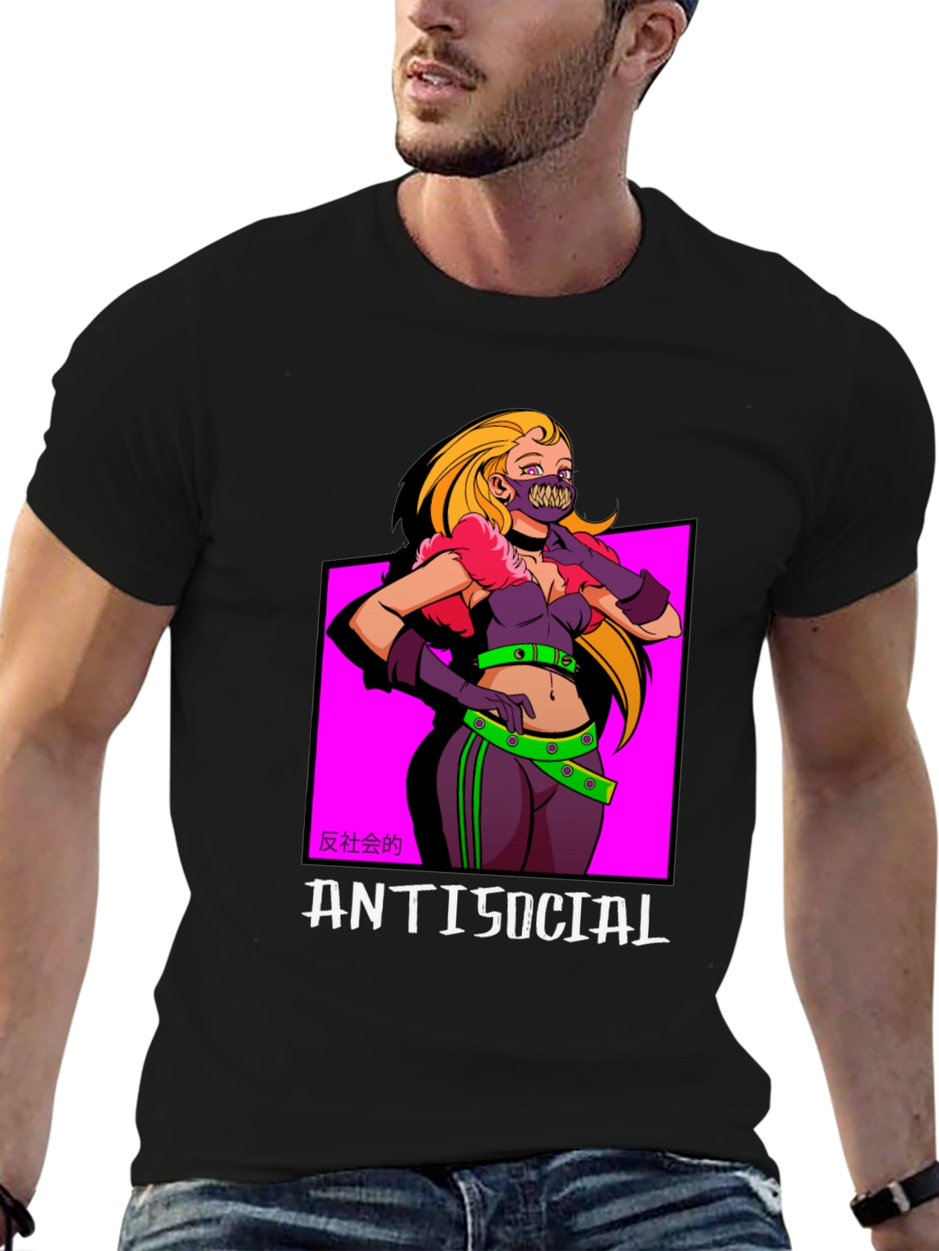 Antisocial T-Shirt: Anime Girl Graphic Tee