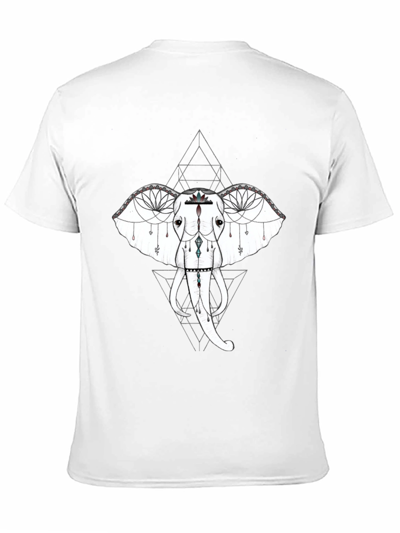 Geometric Elephant Graphic Tee - Black
