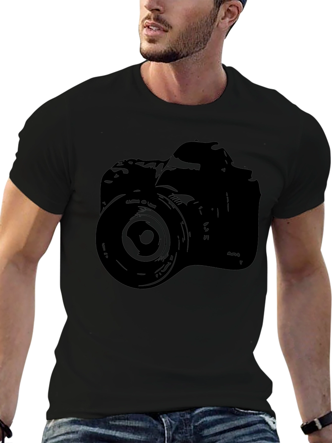 DSLR Camera Graphic Black T-Shirt