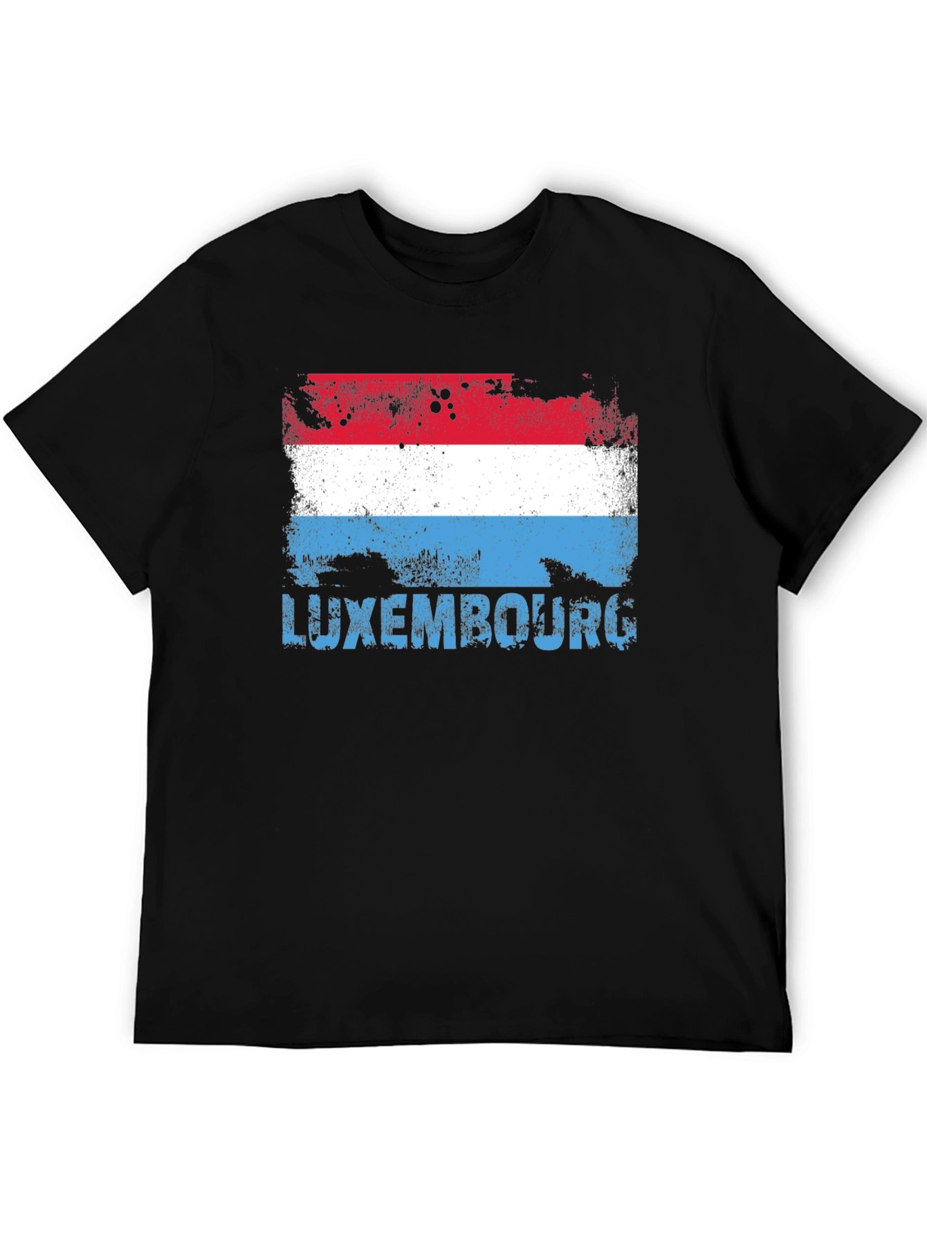 Luxembourg Flag Distressed Mens T-shirt