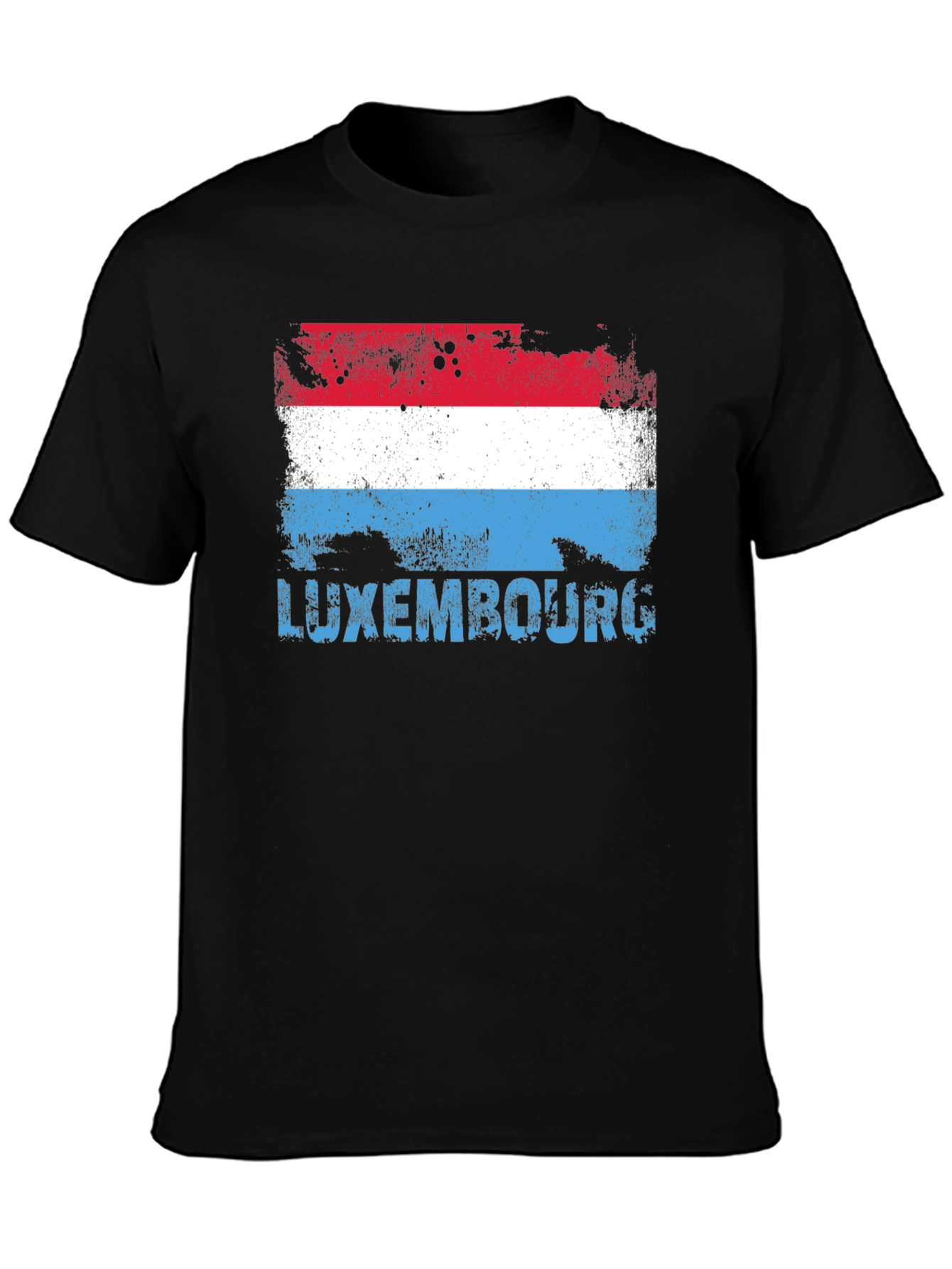 Luxembourg Flag Distressed Mens T-shirt