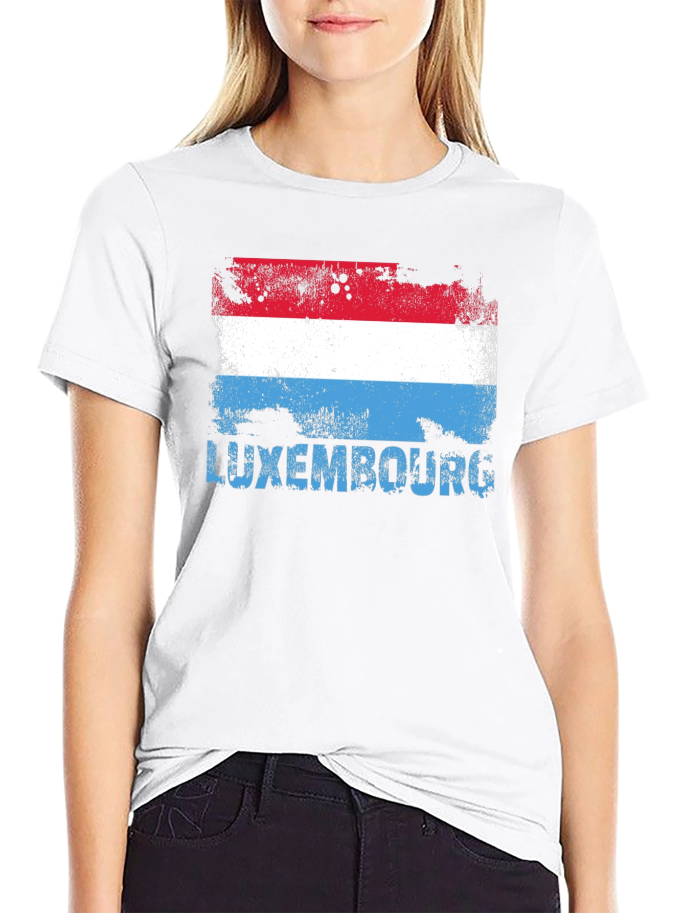 Luxembourg Flag Distressed Mens T-shirt