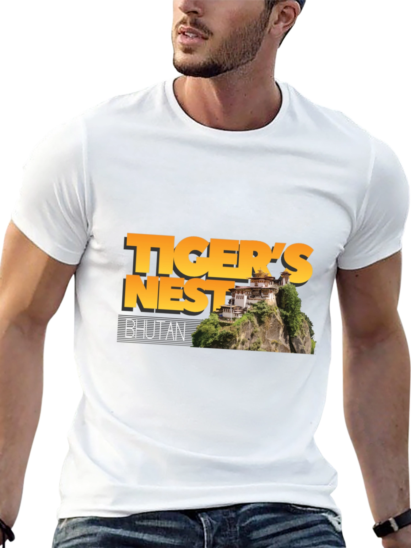 Tigers Nest Bhutan Black Graphic T-Shirt