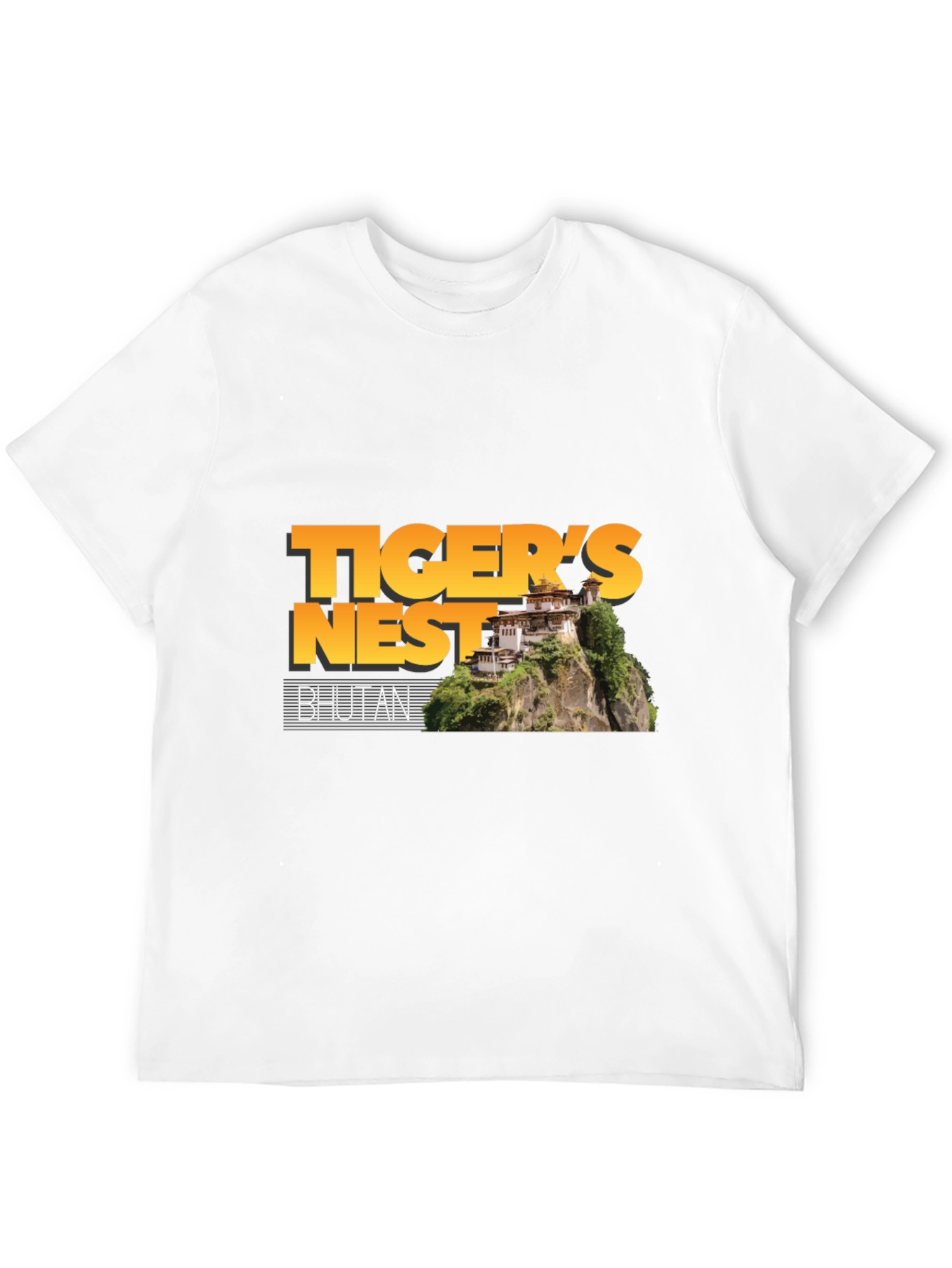 Tigers Nest Bhutan Black Graphic T-Shirt