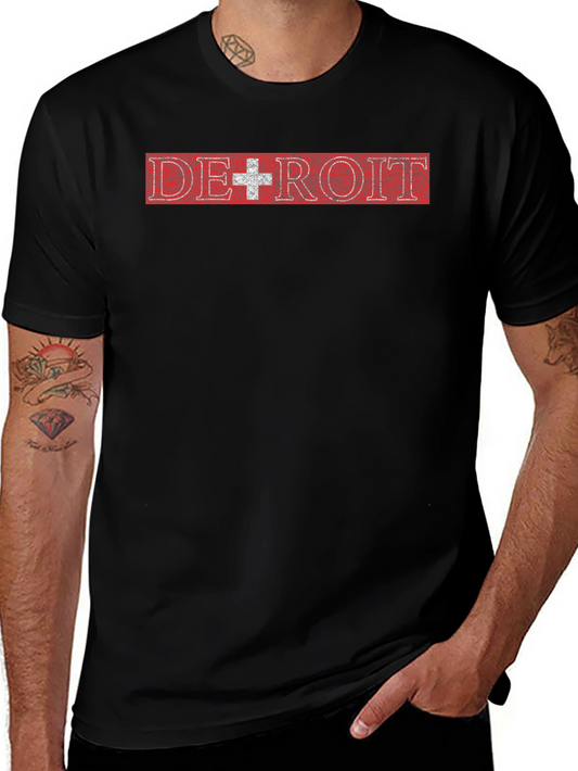 Detroit Red & White Graphic T-Shirt
