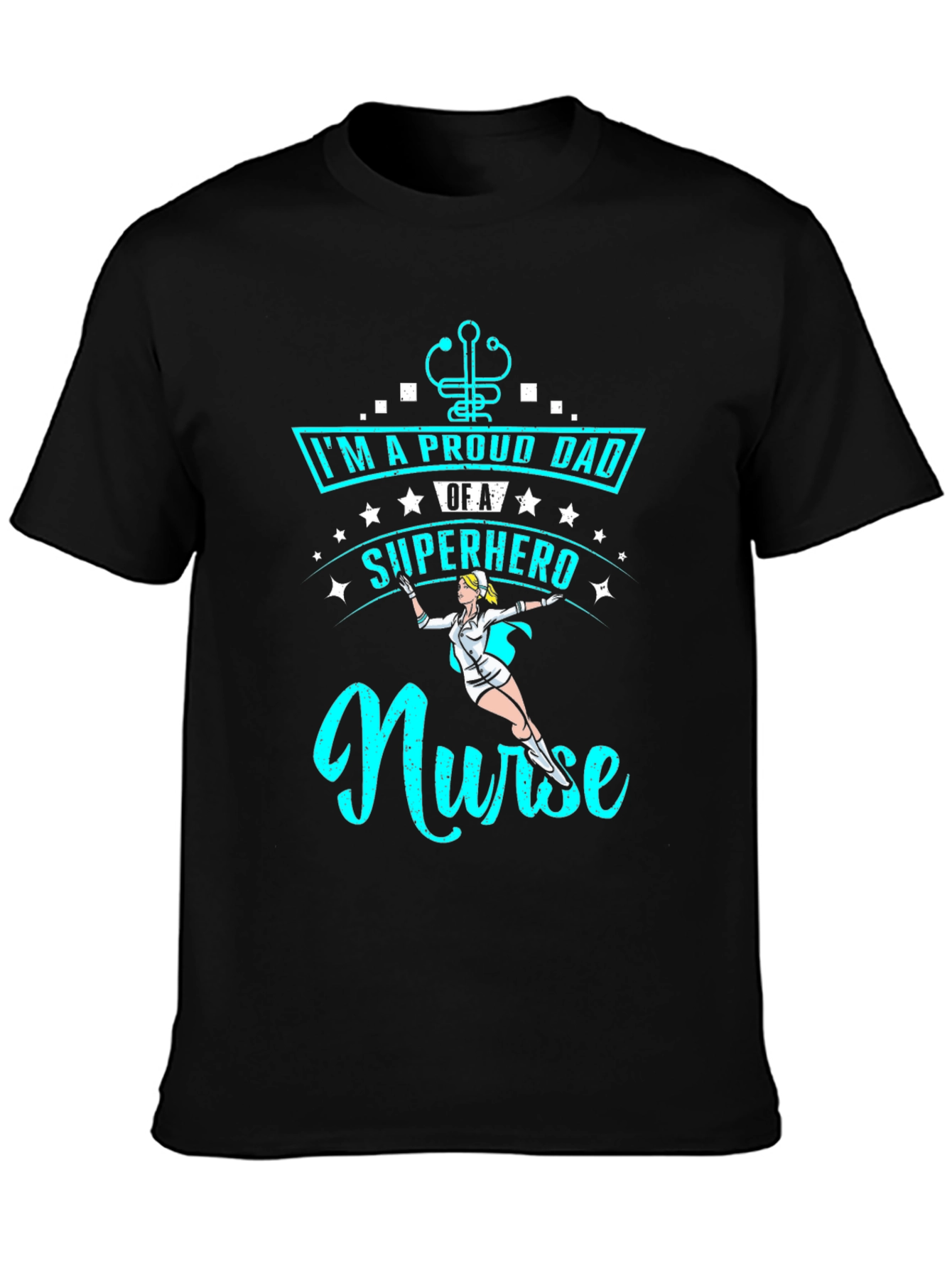 Proud Dad Superhero Nurse T-Shirt