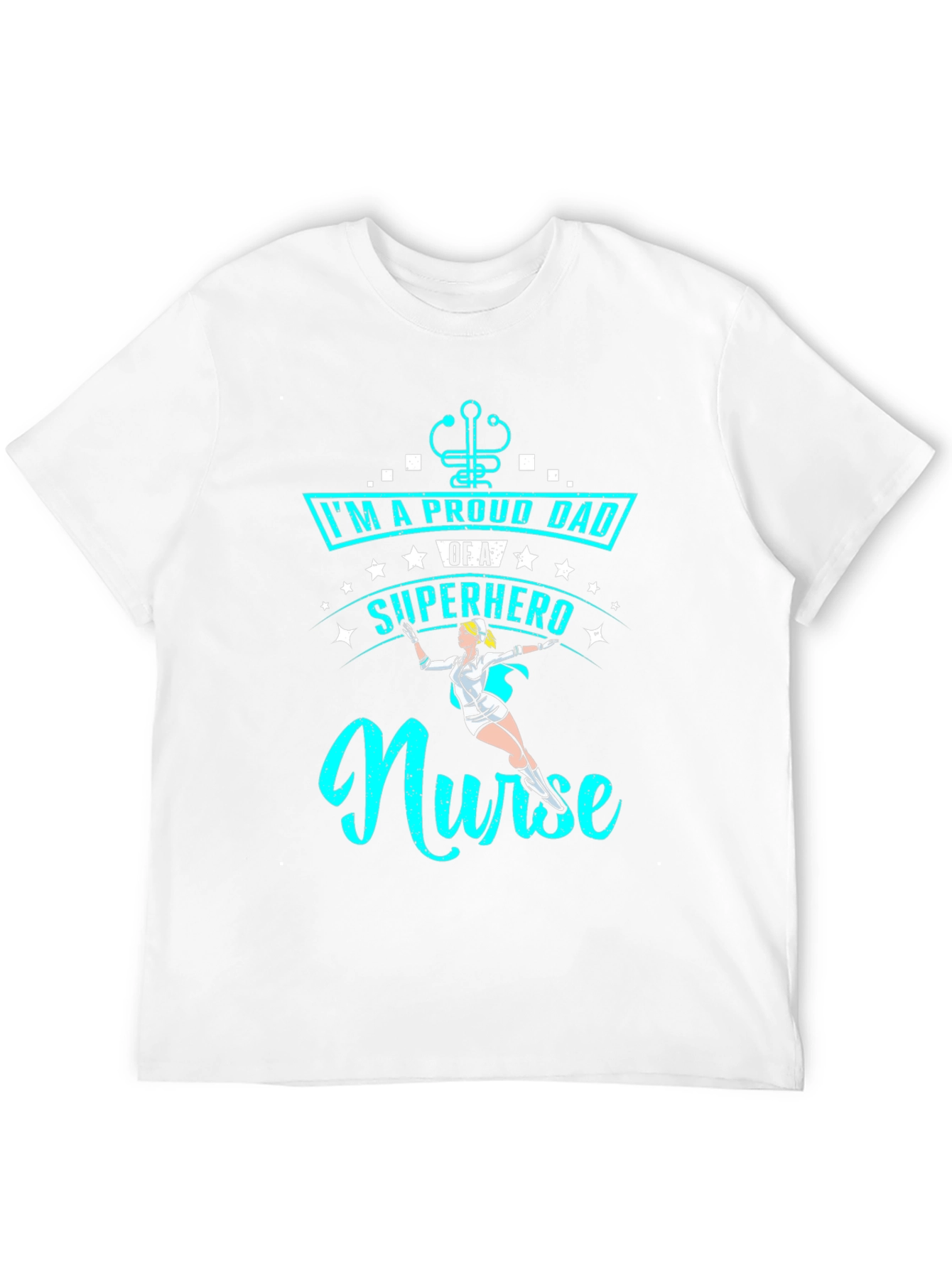 Proud Dad Superhero Nurse T-Shirt