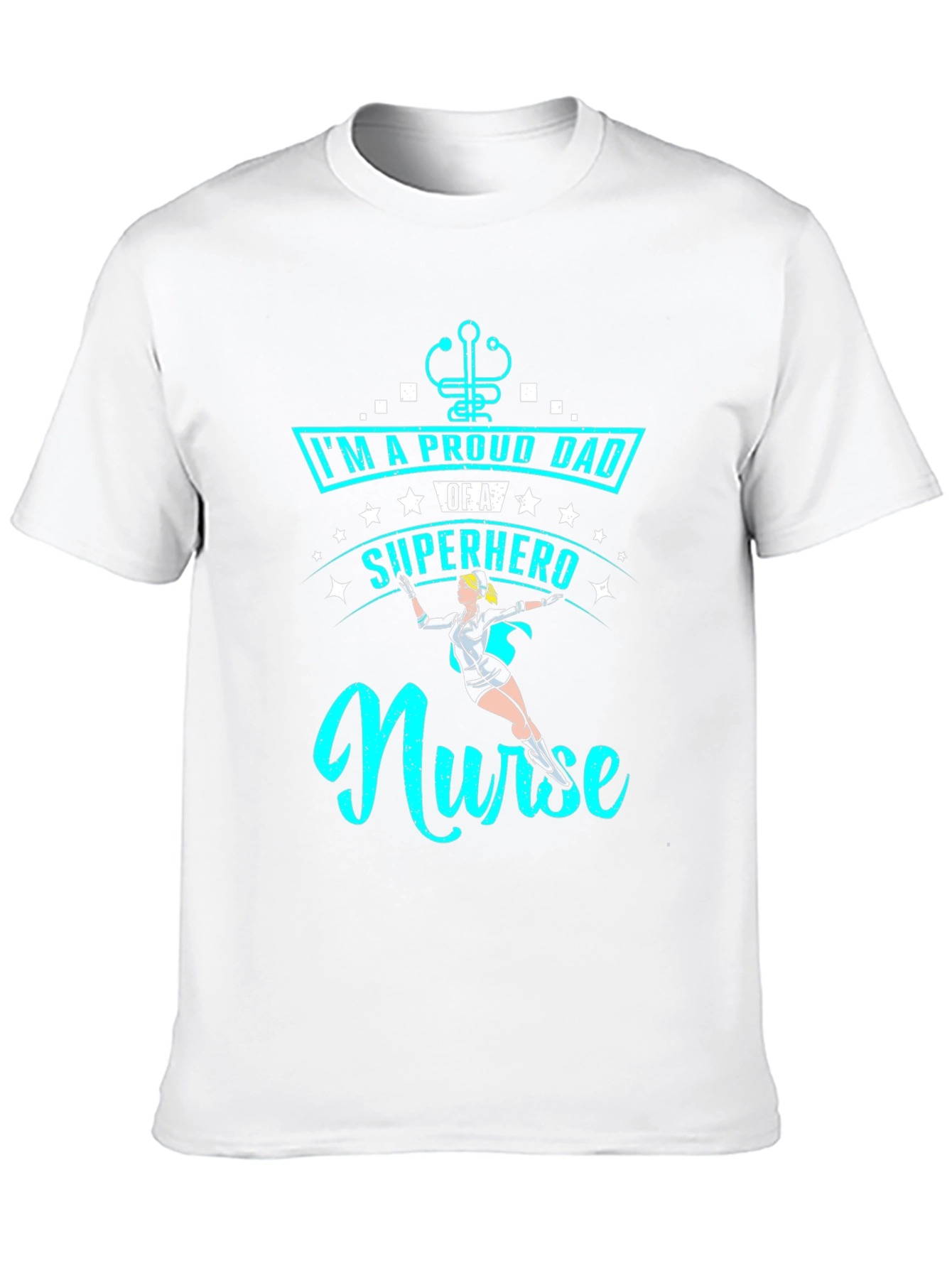 Proud Dad Superhero Nurse T-Shirt