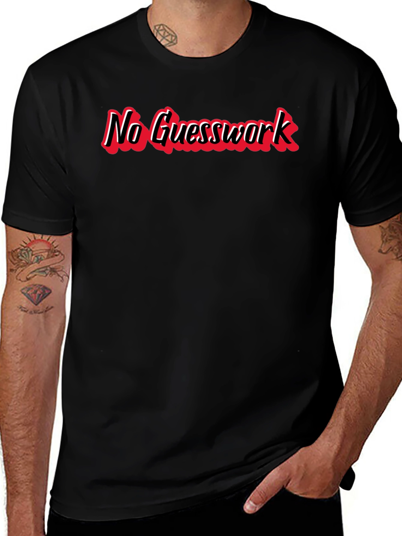 No Guesswork Black Graphic Tee