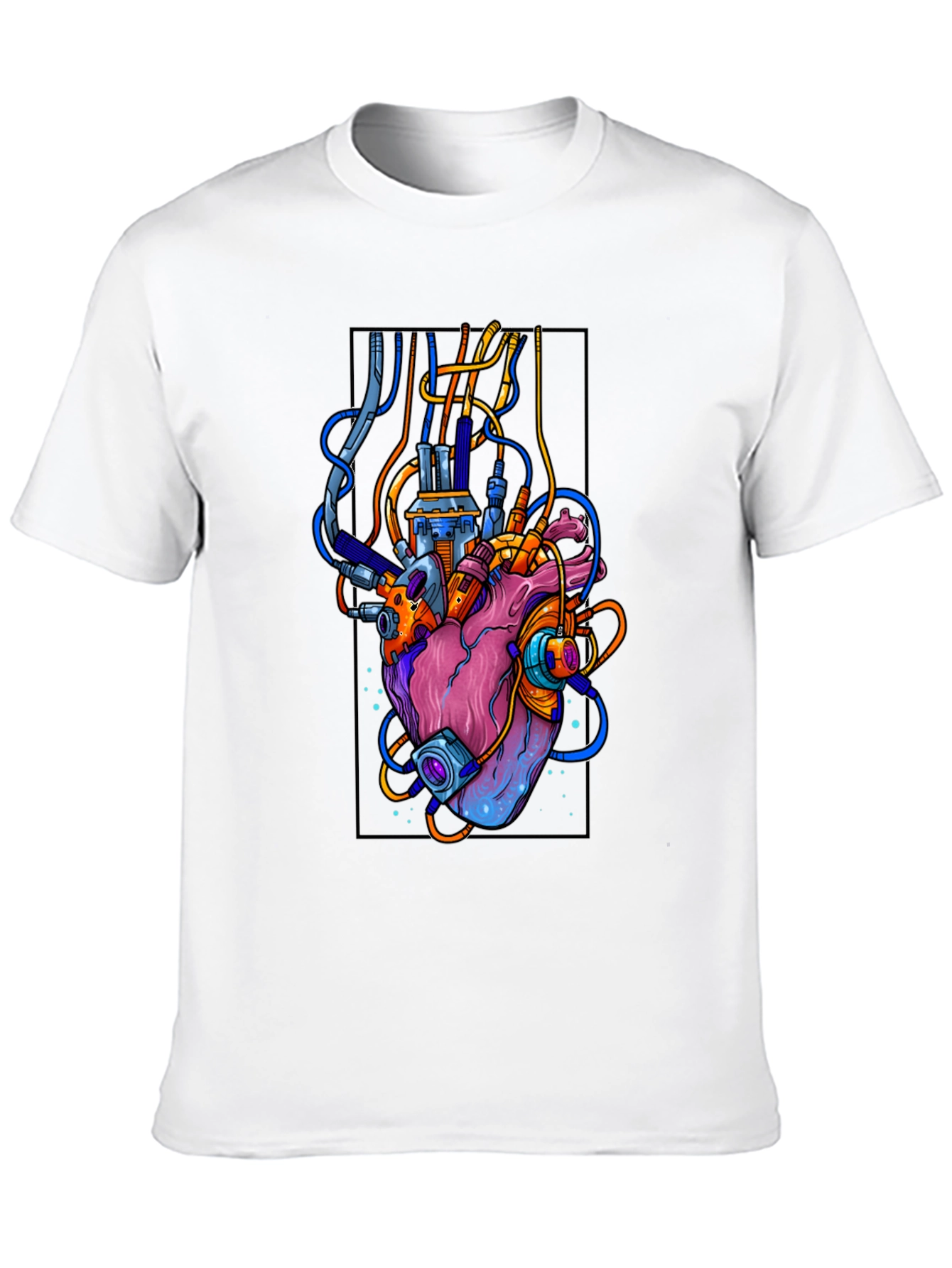 Cyberpunk Heart Graphic Black T-Shirt