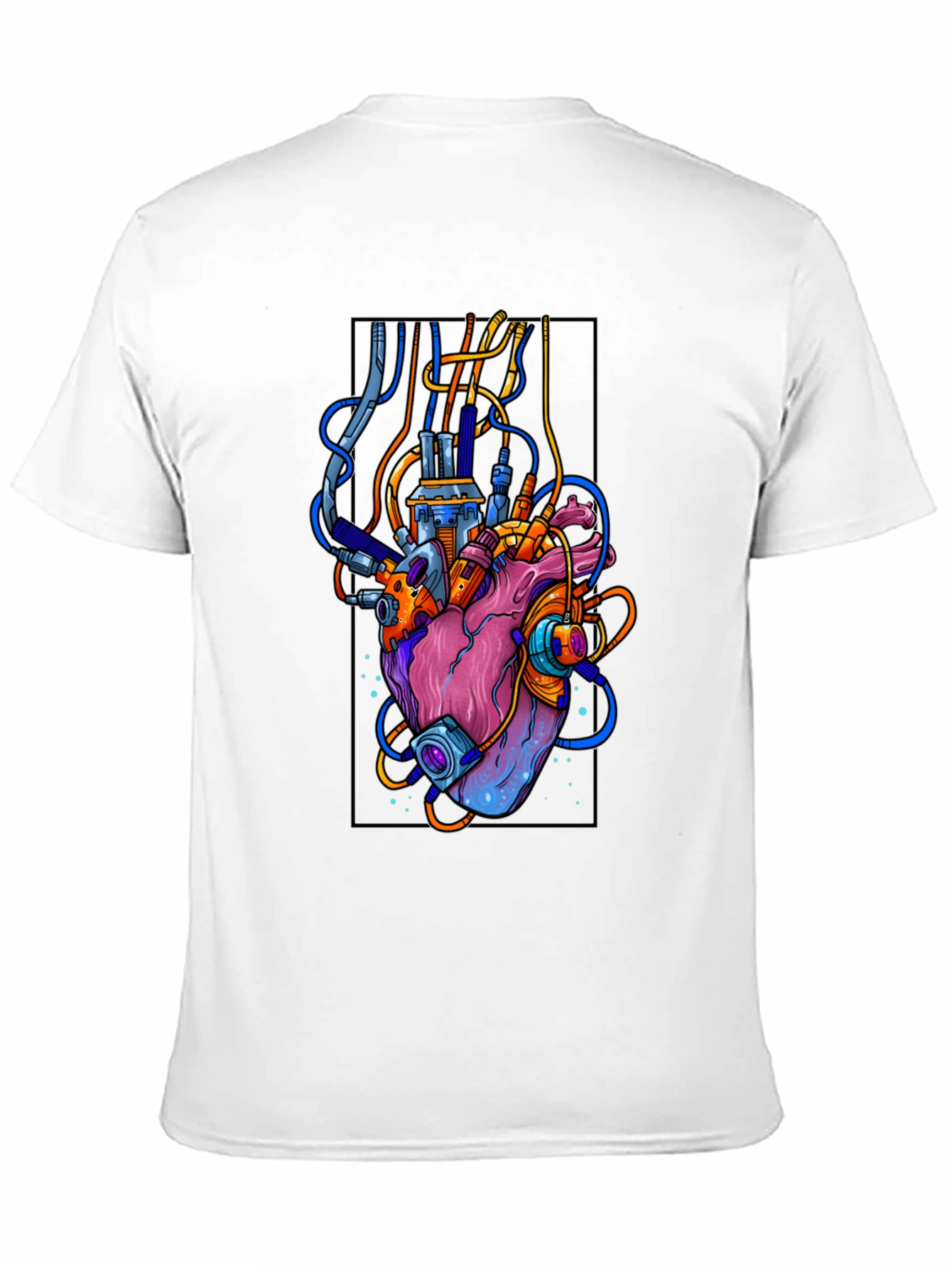 Cyberpunk Heart Graphic Black T-Shirt