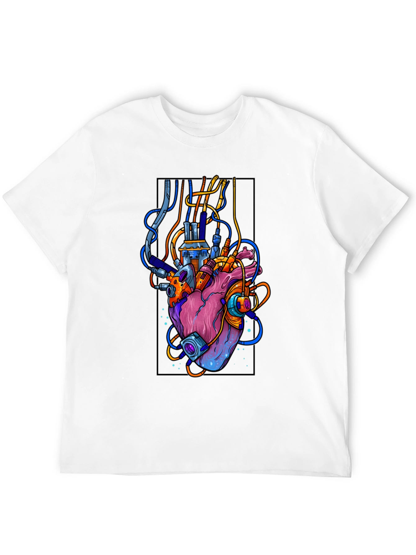 Cyberpunk Heart Graphic Black T-Shirt