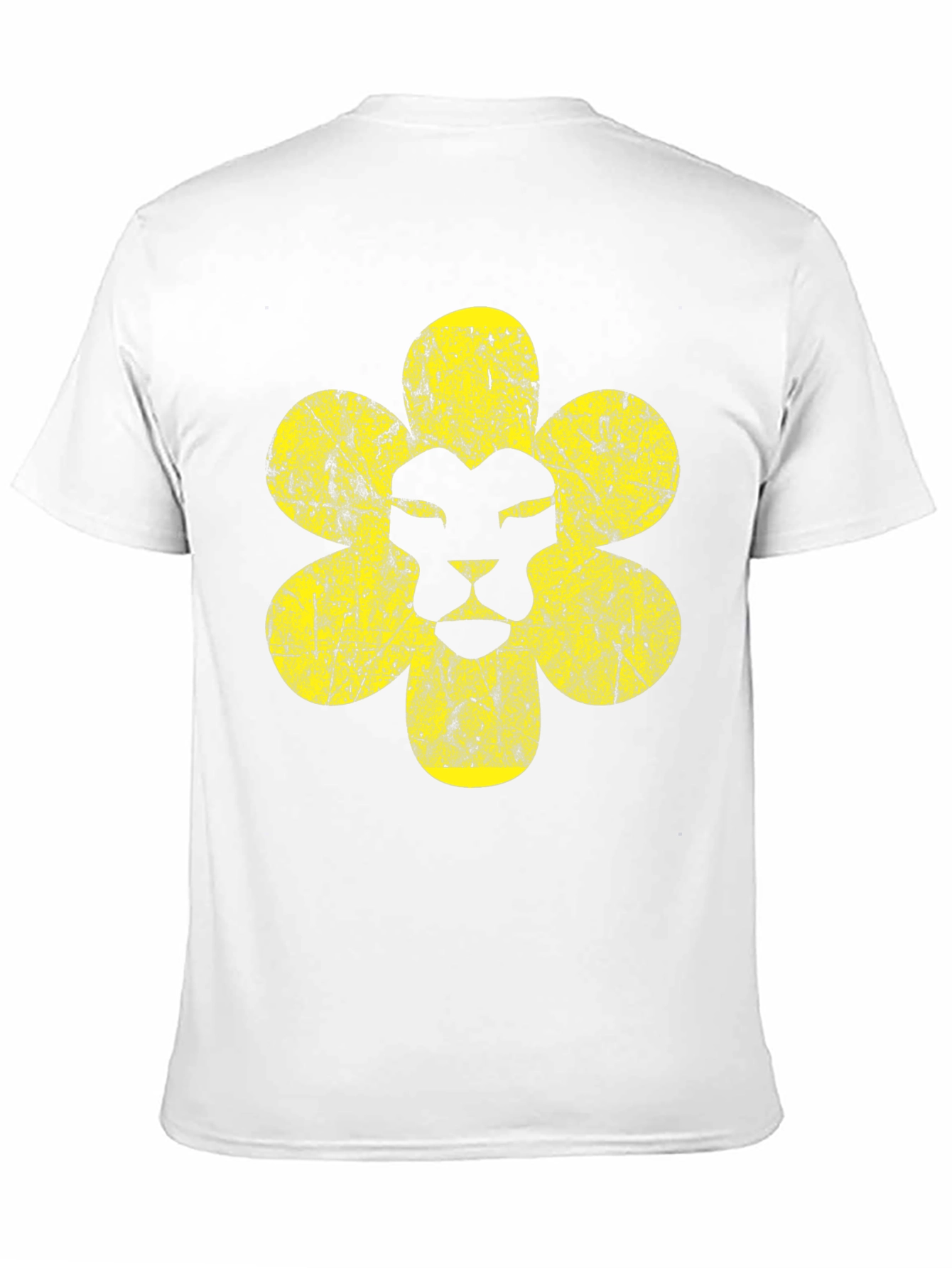 Lion Flower Graphic Print Black T-Shirt