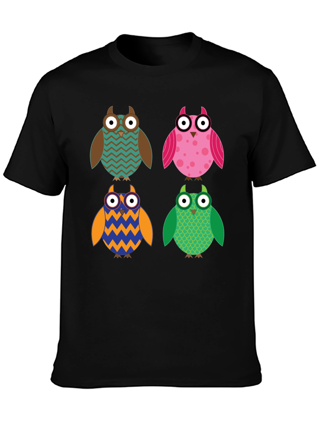 Owl Pattern T-Shirt - Unique Design Comfort Fit