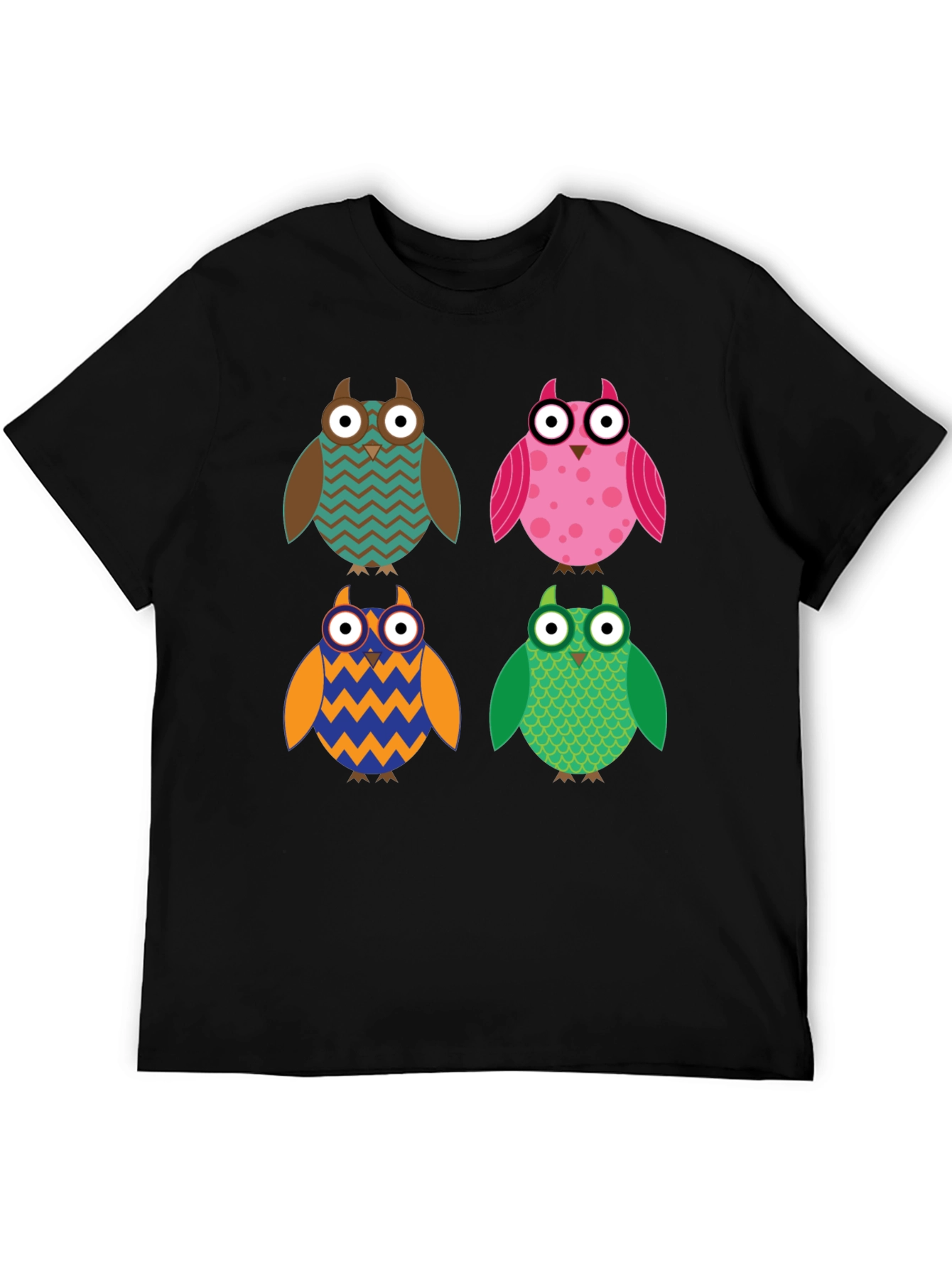 Owl Pattern T-Shirt - Unique Design Comfort Fit