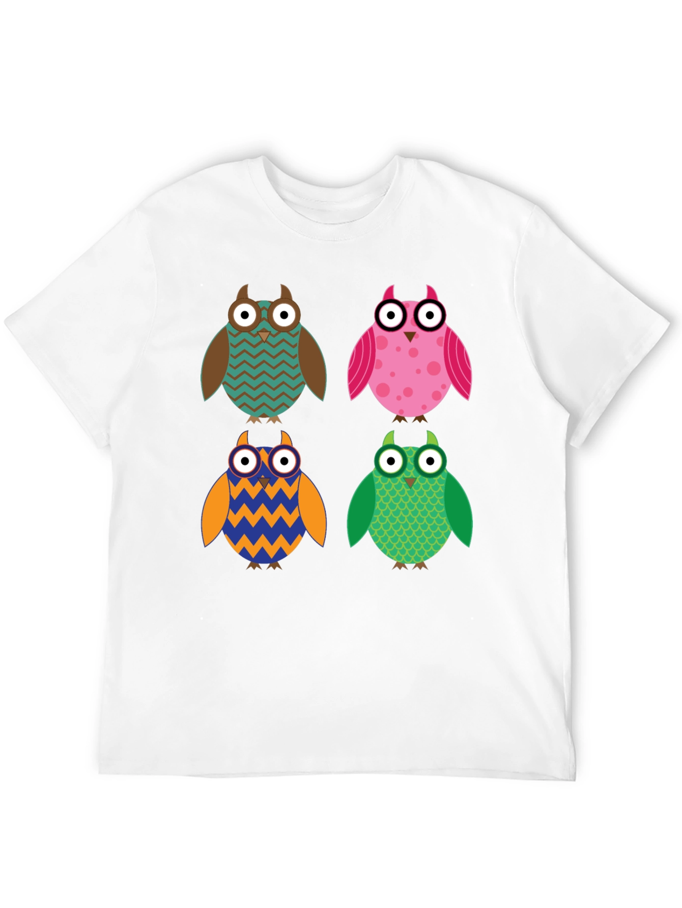 Owl Pattern T-Shirt - Unique Design Comfort Fit