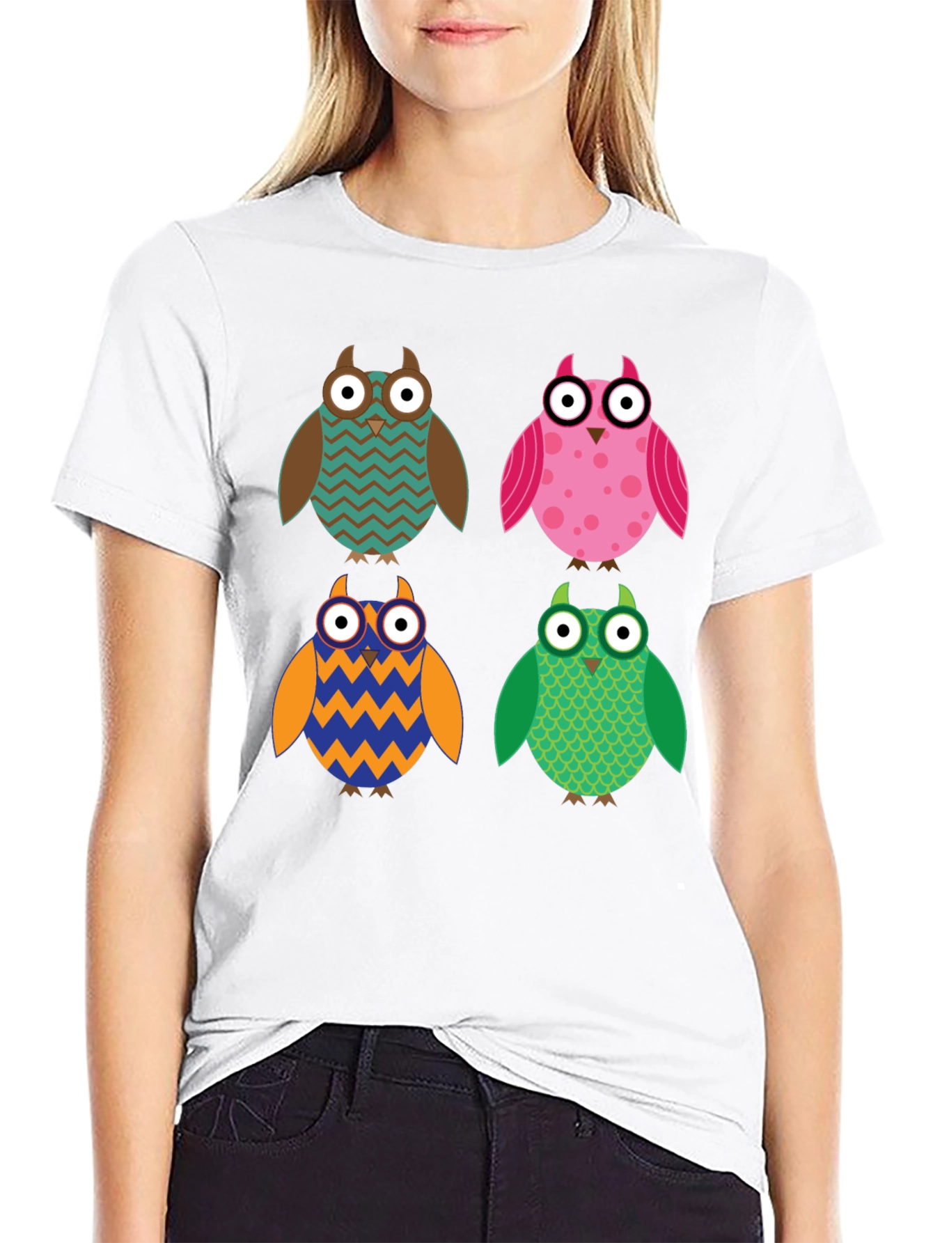 Owl Pattern T-Shirt - Unique Design Comfort Fit