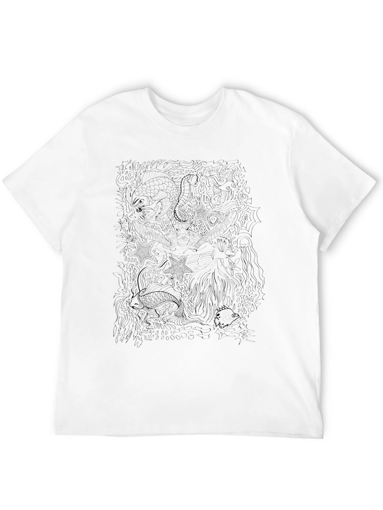 Abstract Sea Life Graphic Tee