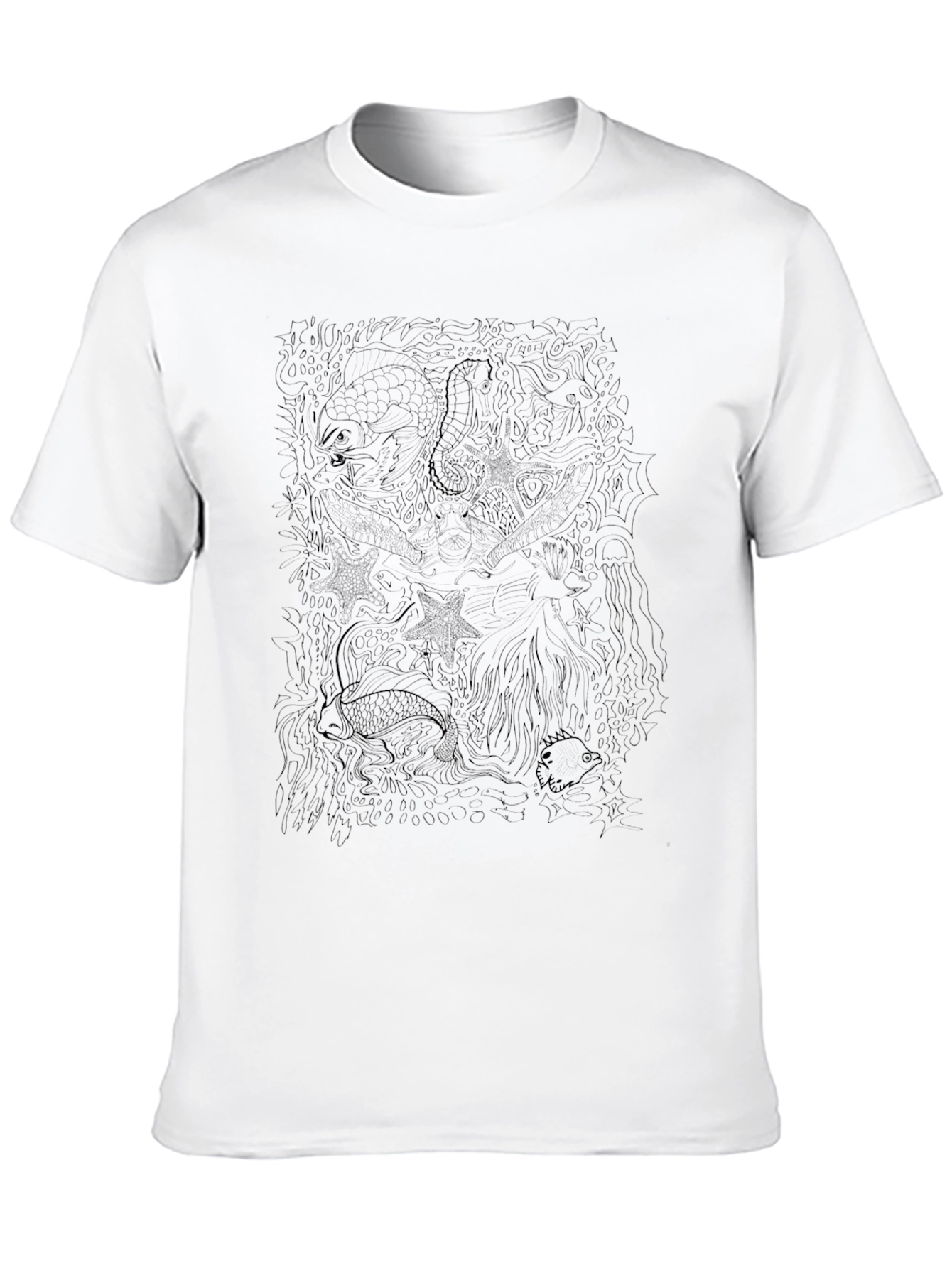 Abstract Sea Life Graphic Tee