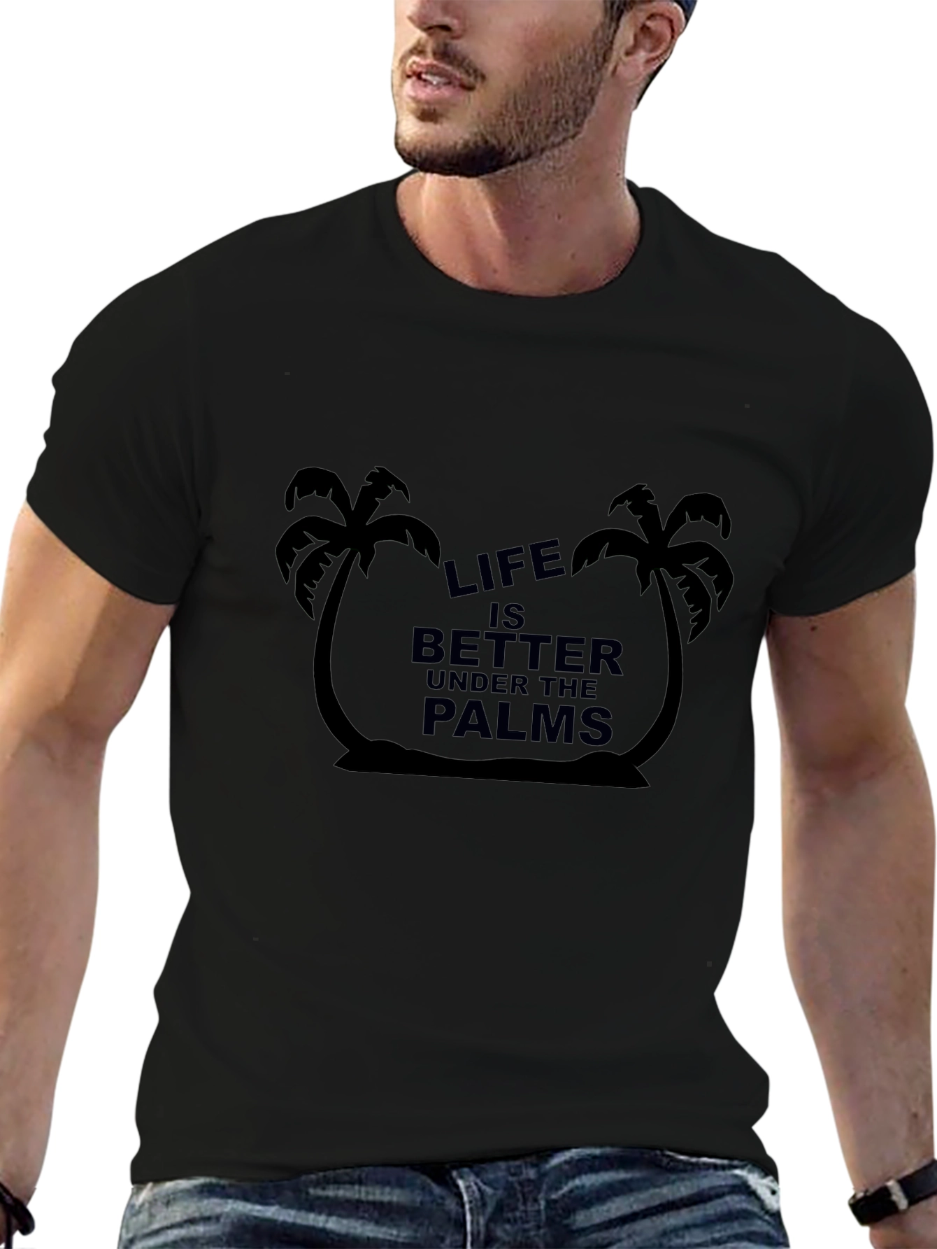Life Under the Palms Black Graphic Tee