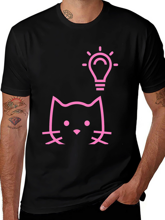 Cat Idea T-Shirt - Black Cotton Tee