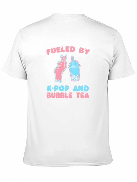 Fueled By K-Pop & Bubble Tea Black T-Shirt