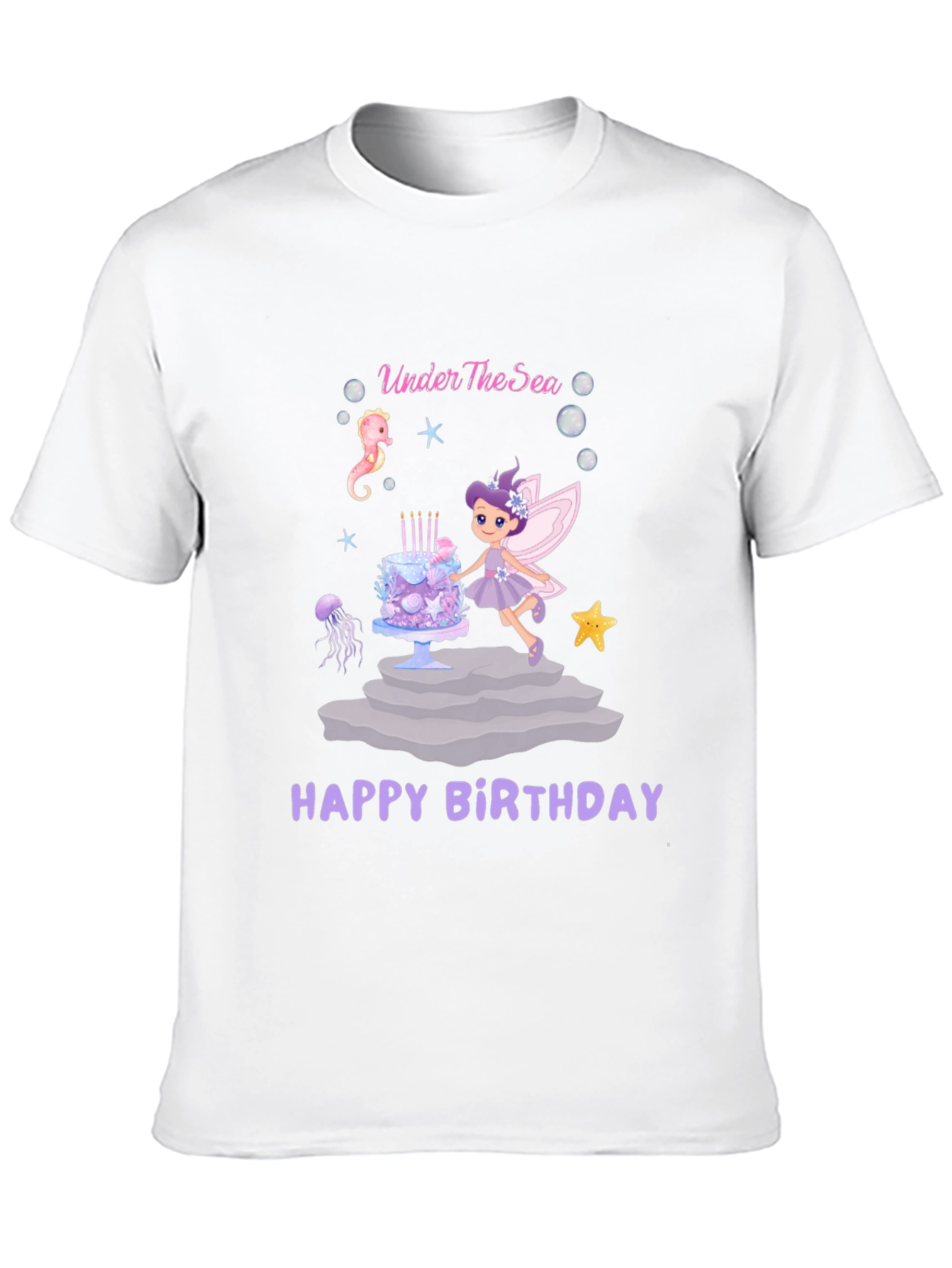 Under The Sea Happy Birthday Black T-Shirt
