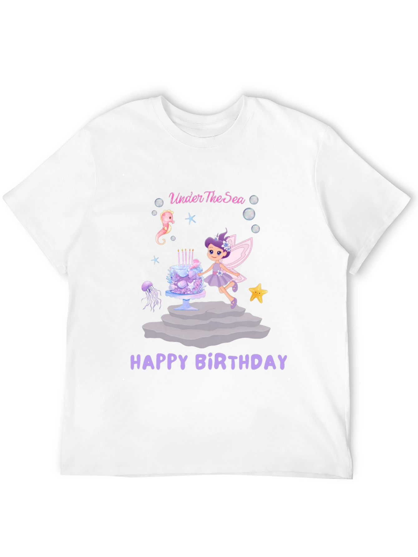 Under The Sea Happy Birthday Black T-Shirt