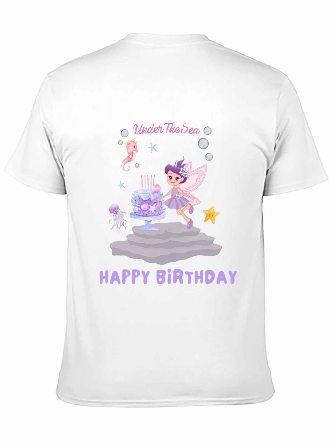 Under The Sea Happy Birthday Black T-Shirt