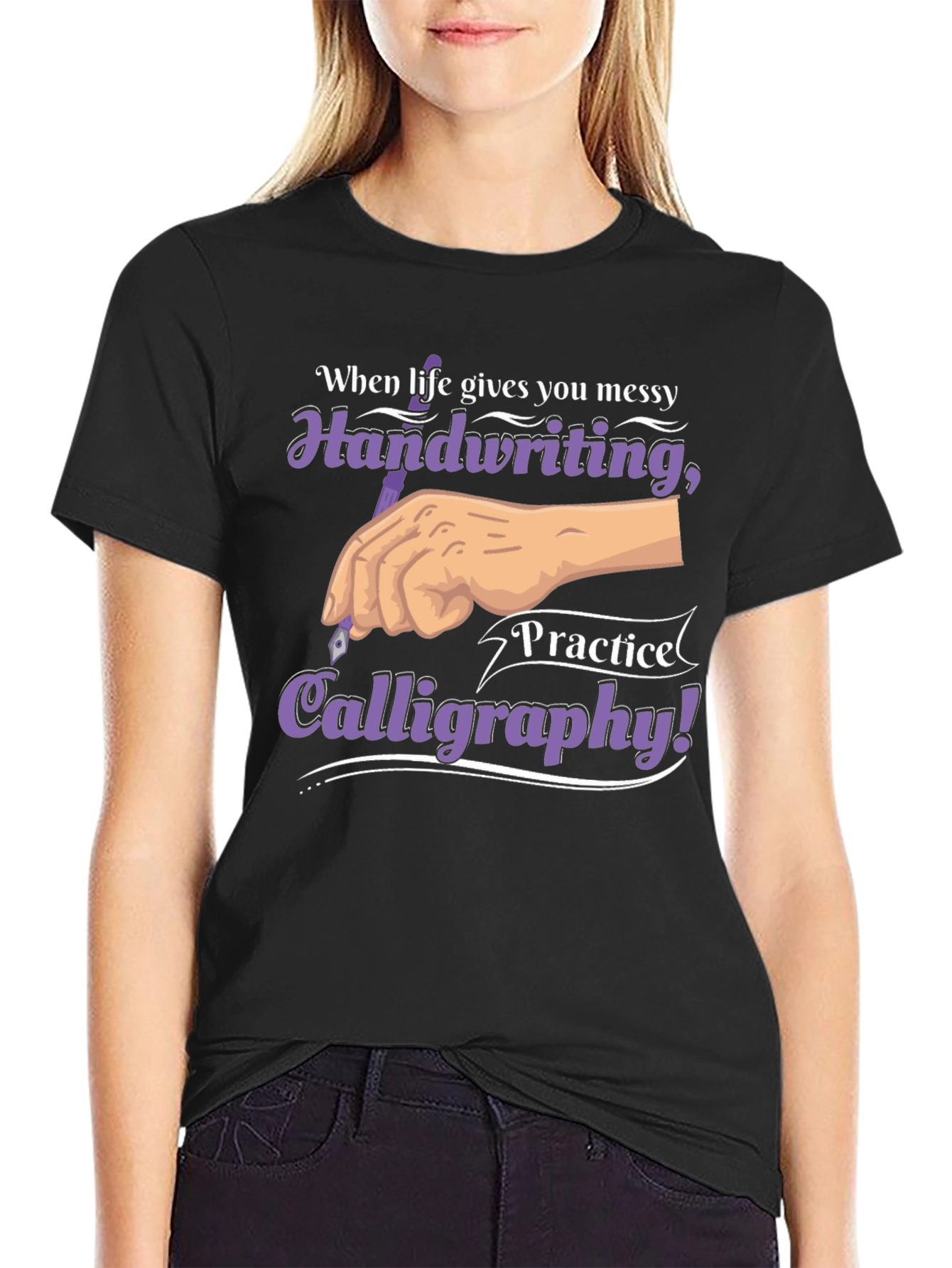 Calligraphy Practice T-Shirt Handwriting Art Tee