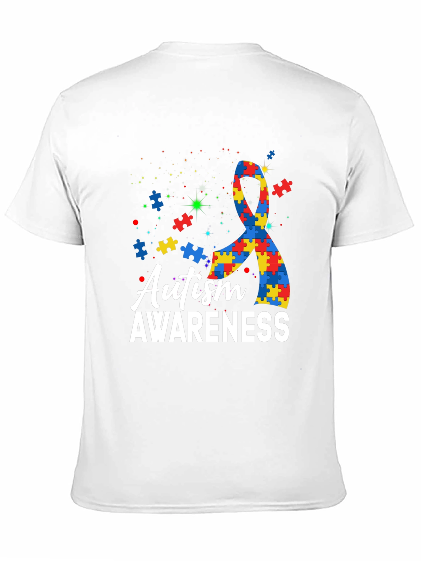 Autism Awareness Puzzle Ribbon Graphic T-Shirt