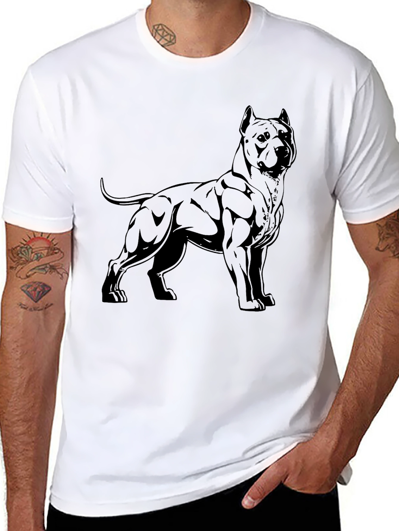Black Pitbull Graphic Tee - Mens