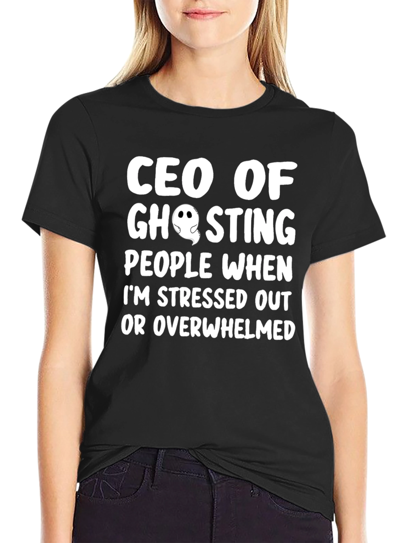 CEO of Ghosting Graphic Tee - Black Cotton Blend