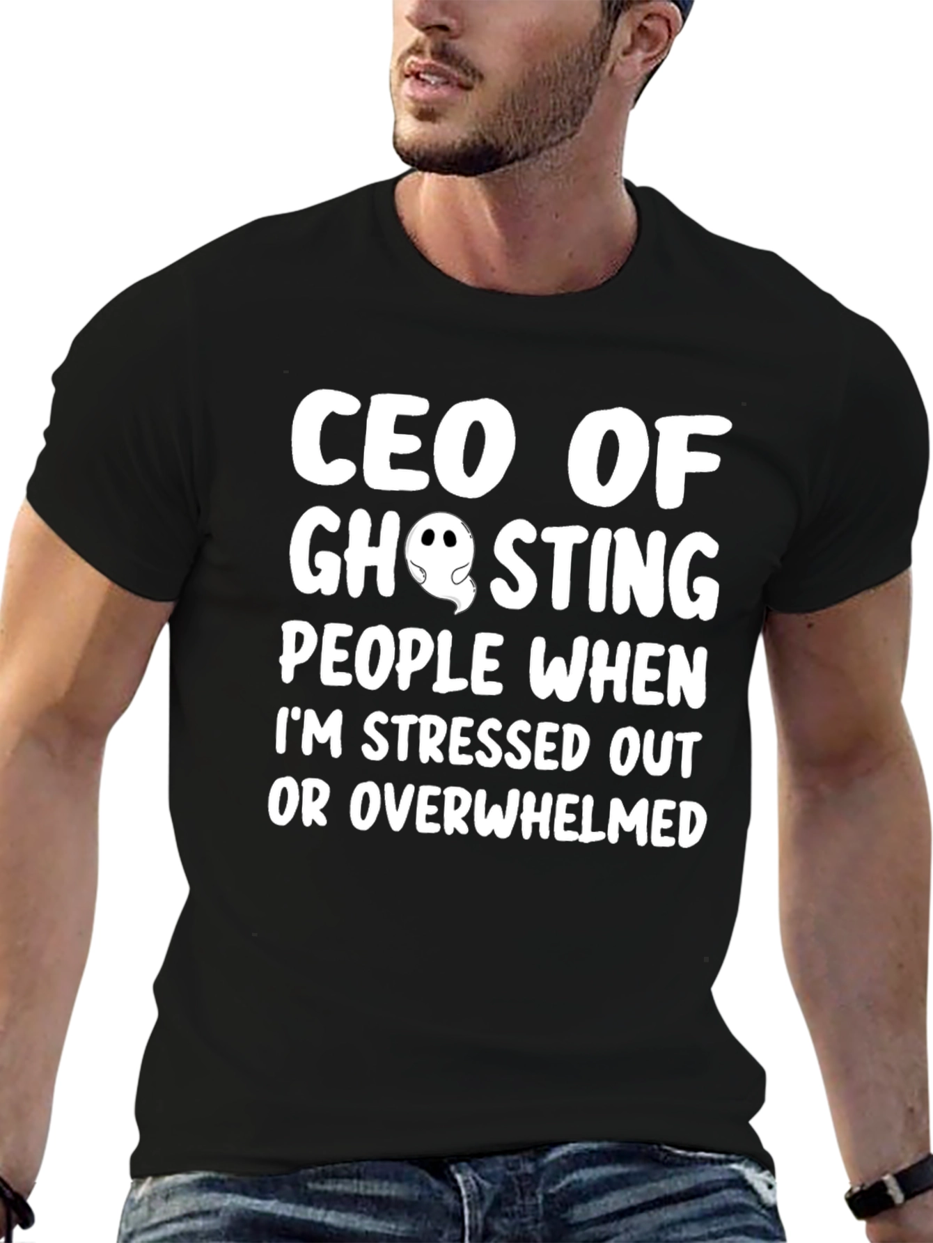 CEO of Ghosting Graphic Tee - Black Cotton Blend