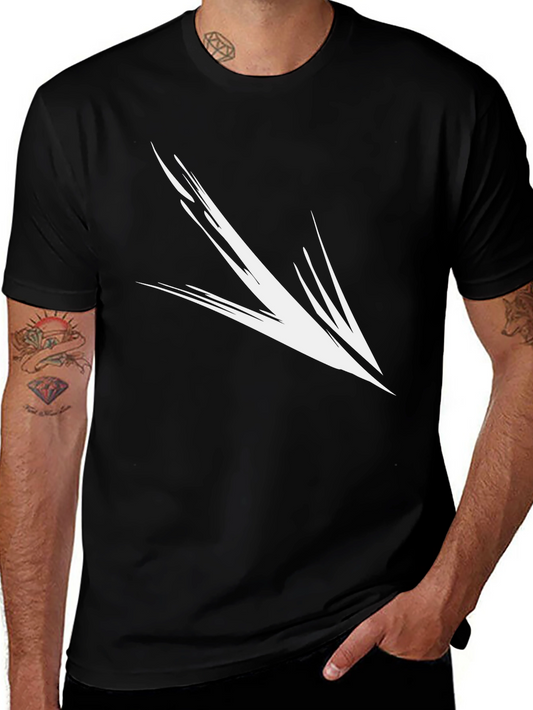 Black T-Shirt with Abstract Arrow Graphic