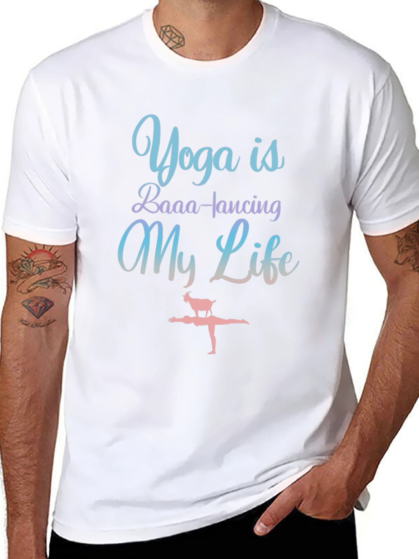 Yoga Goat Tee: BAAA-lancing My Life