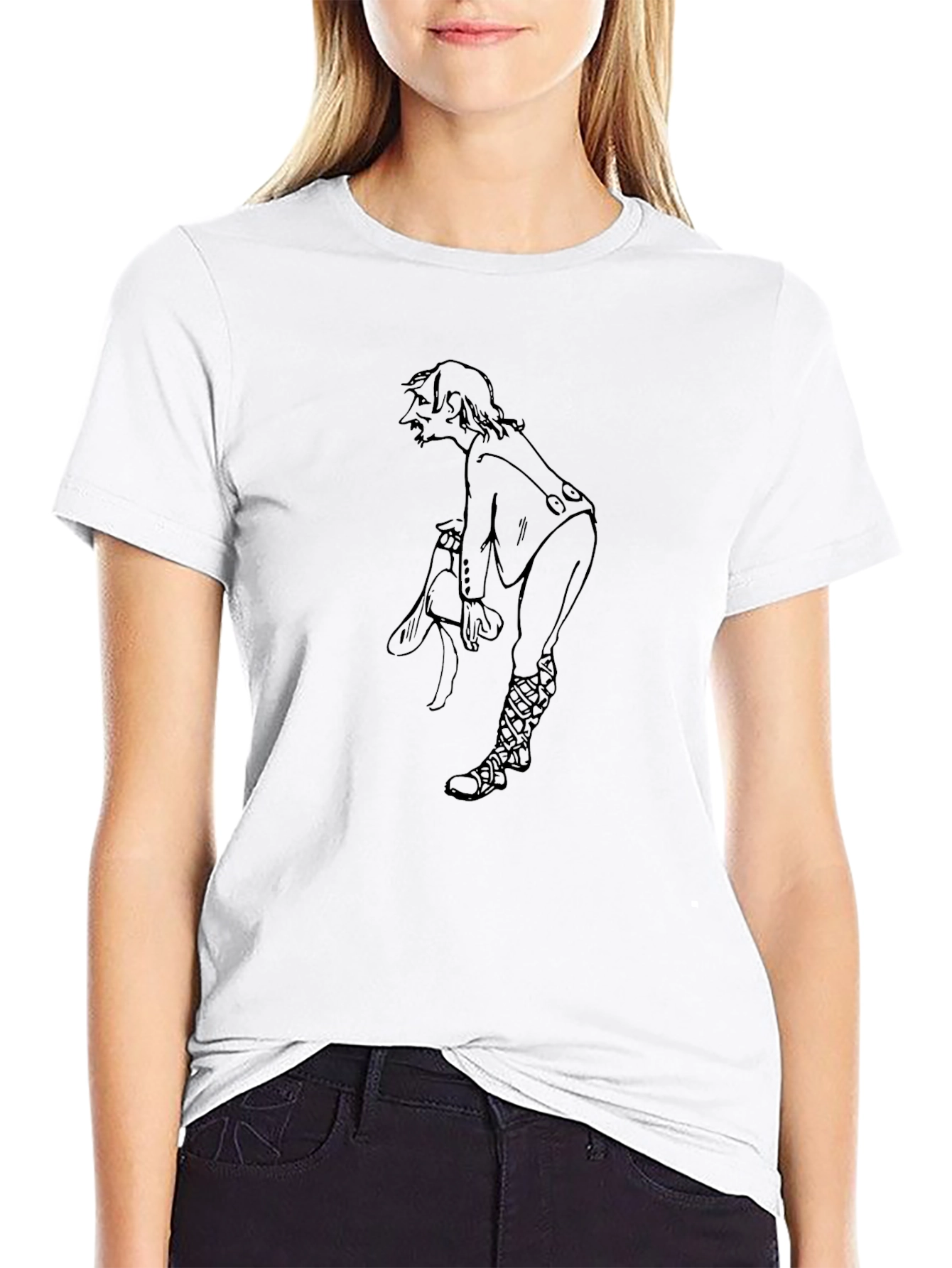 Black T-Shirt with Elf Graphic