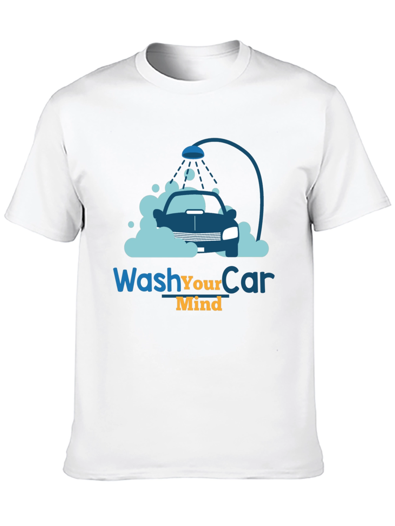 Wash Your Car Mind T-Shirt Black Cotton Tee