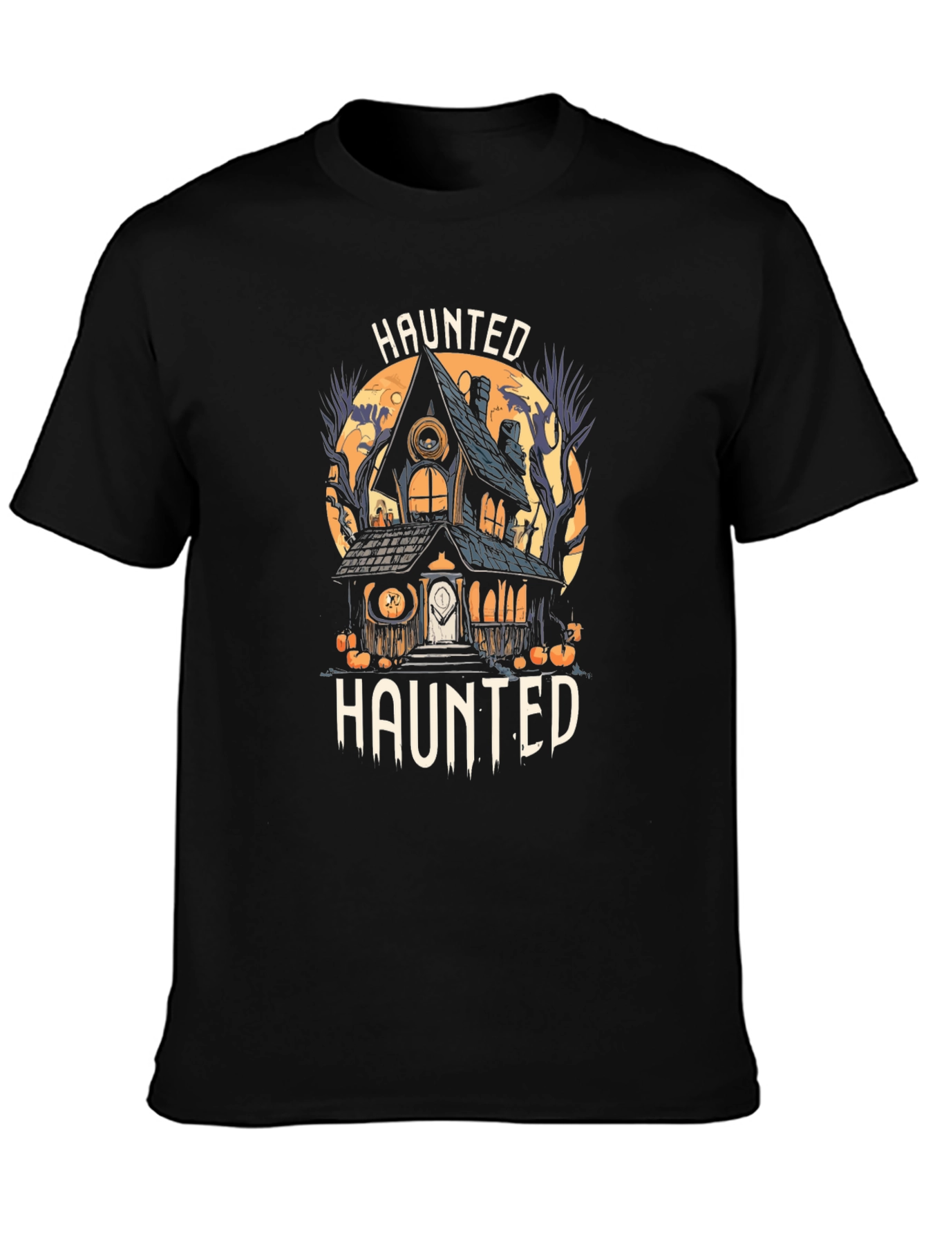 Haunted House Halloween T-Shirt - Spooky Design