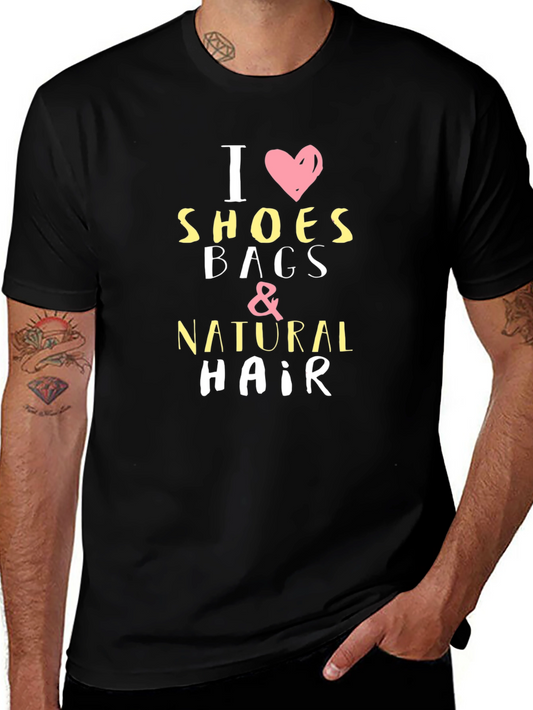 I Love Shoes Bags & Natural Hair Black T-Shirt