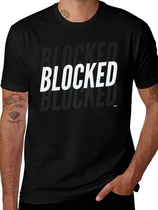 Blocked Graphic Tee - Trendy Black T-Shirt