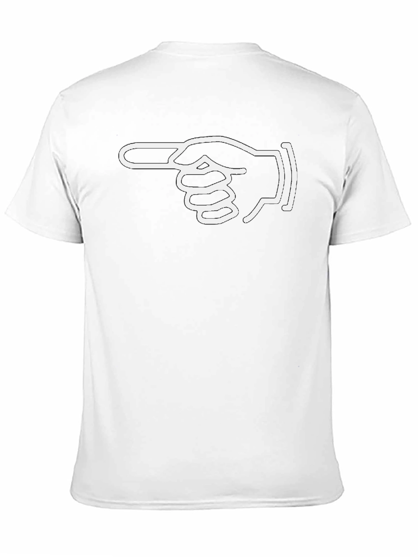 Pointing Finger Graphic Tee - Casual Black T-Shirt