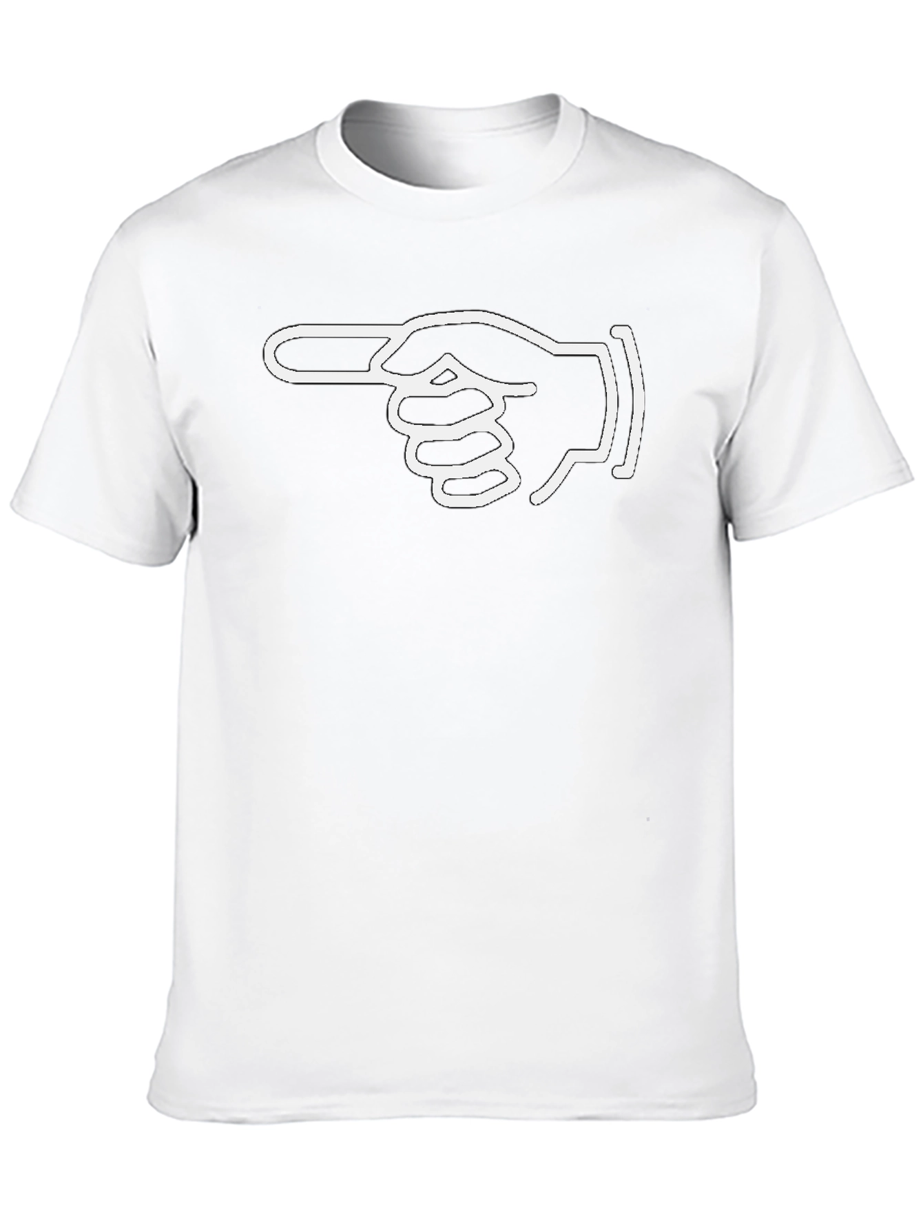 Pointing Finger Graphic Tee - Casual Black T-Shirt
