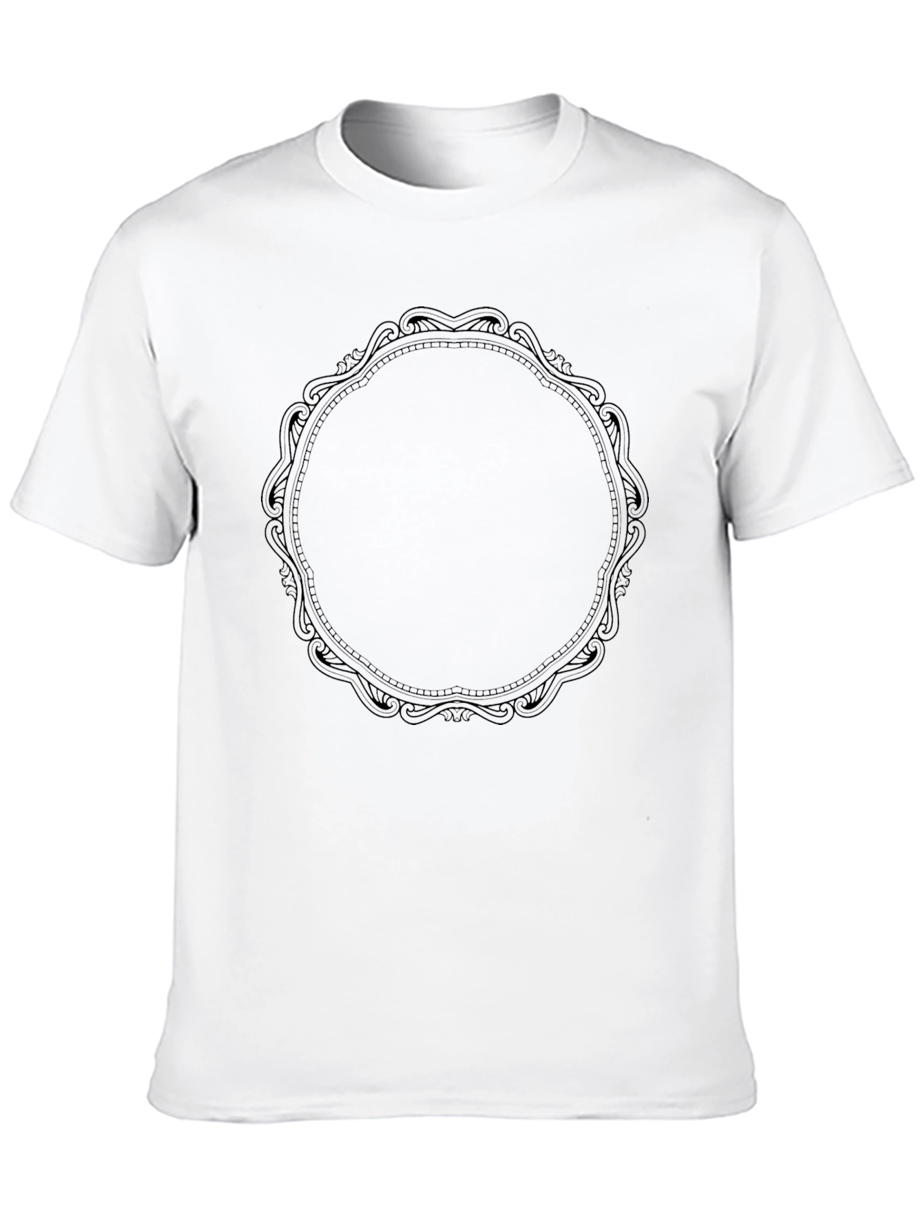 Elegant Black Graphic Tee - Ornate Circle Design